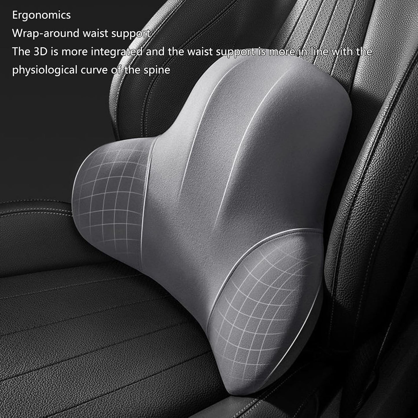 Lumbar Pillow Memory Foam Headrest Cervical Neck Support Backrest Cushion Back Support for Vehicles Truck Car