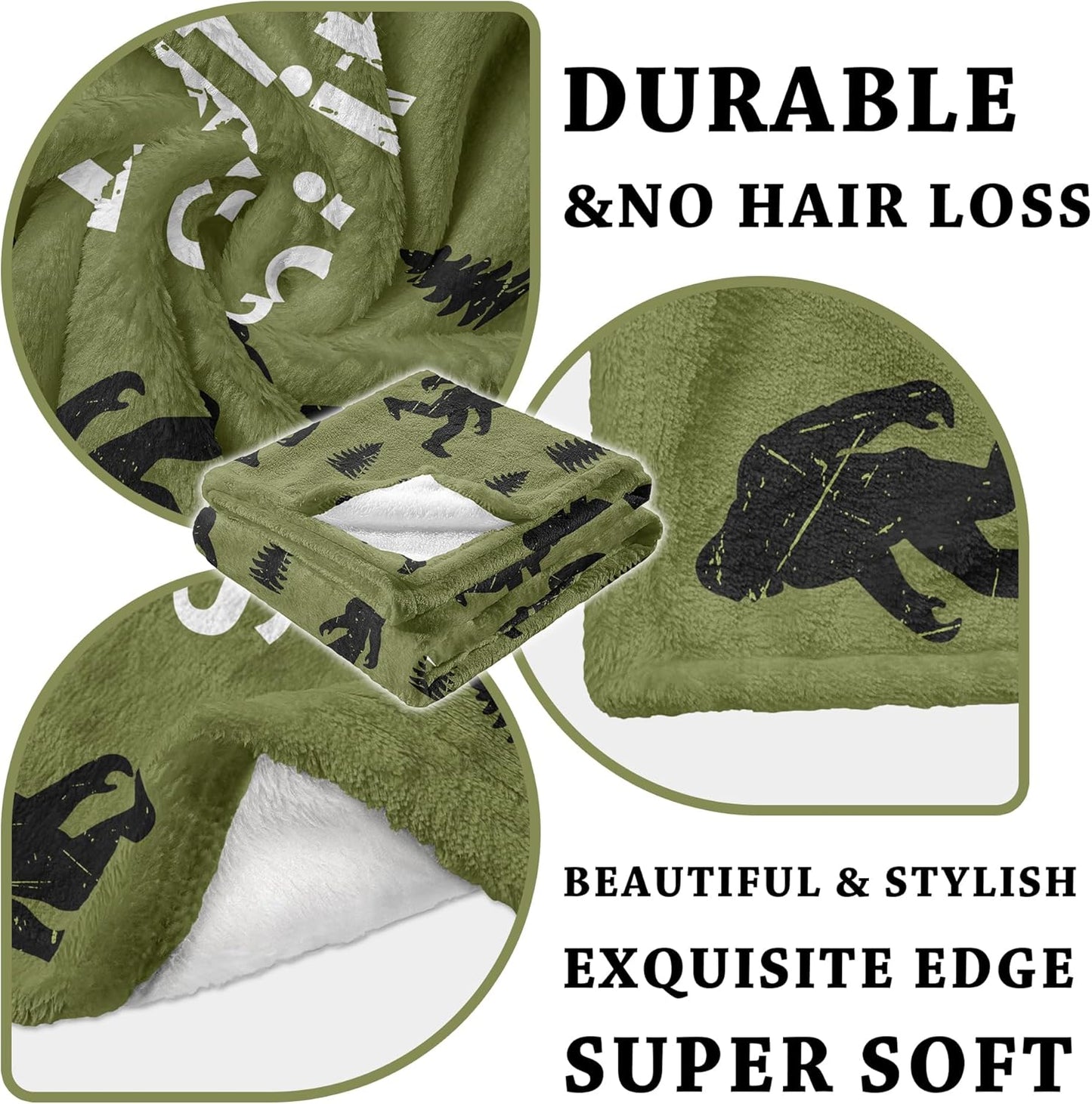 Bigfoot Blanket 50"x60", Big Foot Sasquatch Gifts, Sasquatch Gifts, Cool Bigfoot Gifts for Men, Women, Dad, Grandpa, Birthday Gift Throws Blanket
