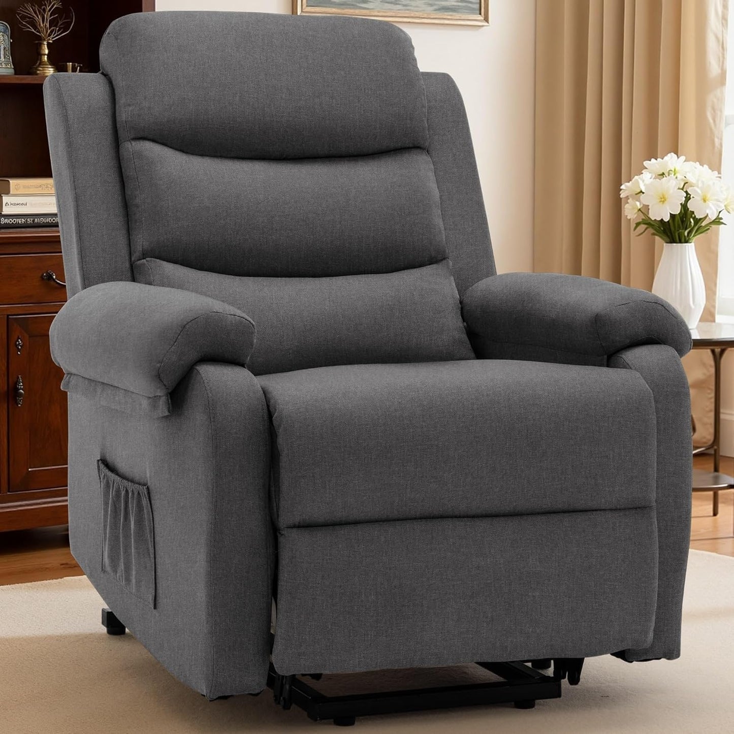 Power Lift Recliner Chair for Seniors Electric Adjustable Reclining Chair with Side Storage Pockets, Comfortable Small Living Room & Reading Room Lift Chair for Elderly