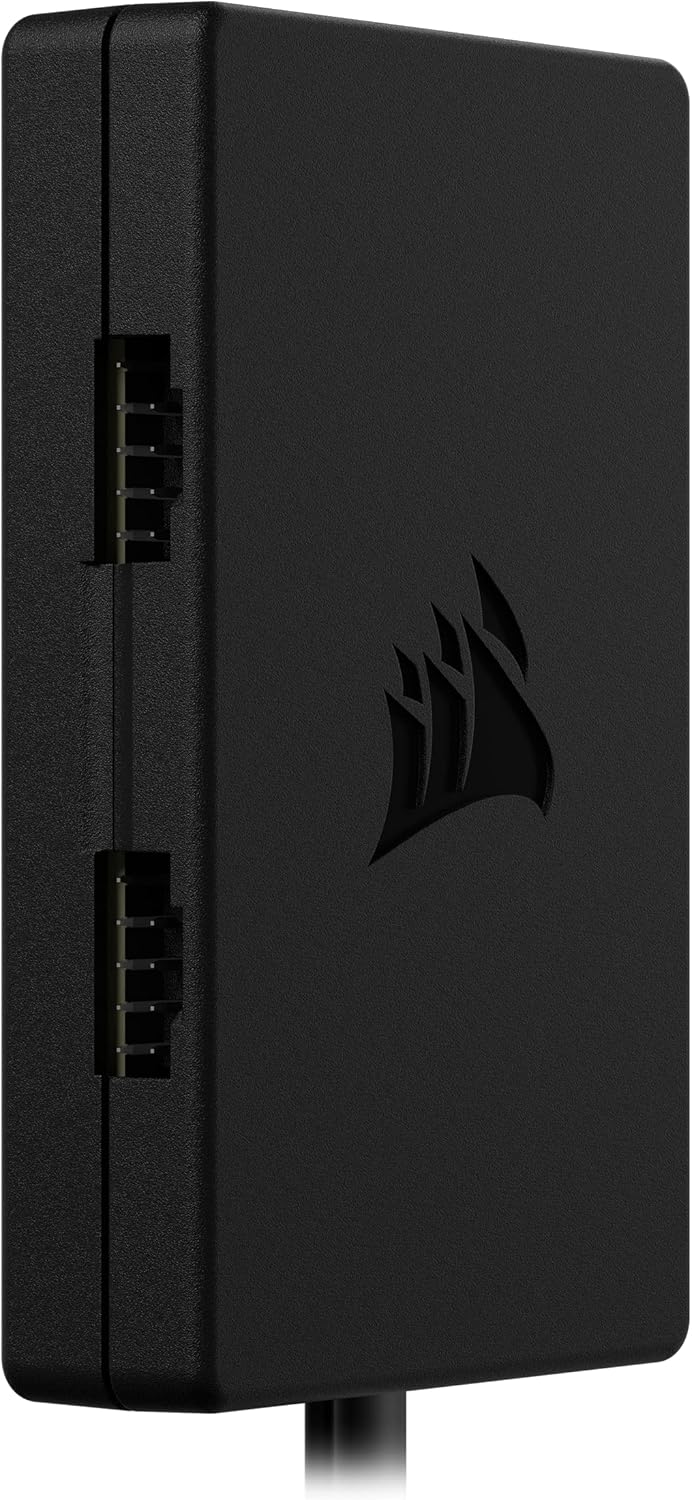 Corsair Internal 4-Port USB 2.0 Hub - 4X 9-Pin USB 2.0 Ports - Easy Magnetic Installation - Compatible with Most Intel® and AMD® Motherboards - Black