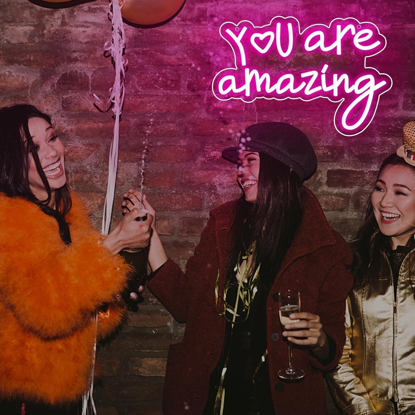 Pink You Are Amazing Neon Signs for Wall Decor,Amazing Led Neon for Girls Bedroom Wall Decor,Girls Light Up Sign for Birthday Wedding Party,Valentines Day Decor,Size 13.8 * 9.1 Inches（JTLD100）