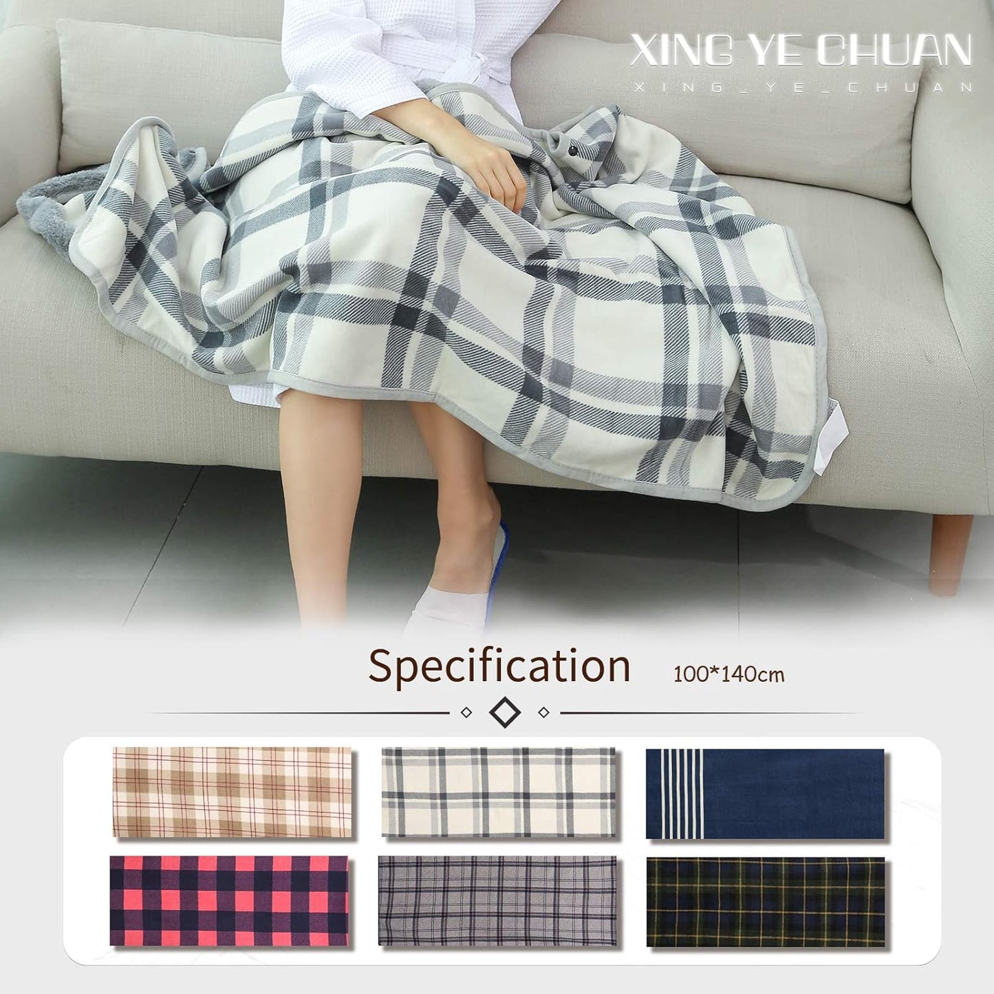 XING YE CHUAN Fleece Wearable Blanket, Comfy Poncho Throw with Buttons, Plush Sleeveless Blankets, for Women Cape Wrap Cover…