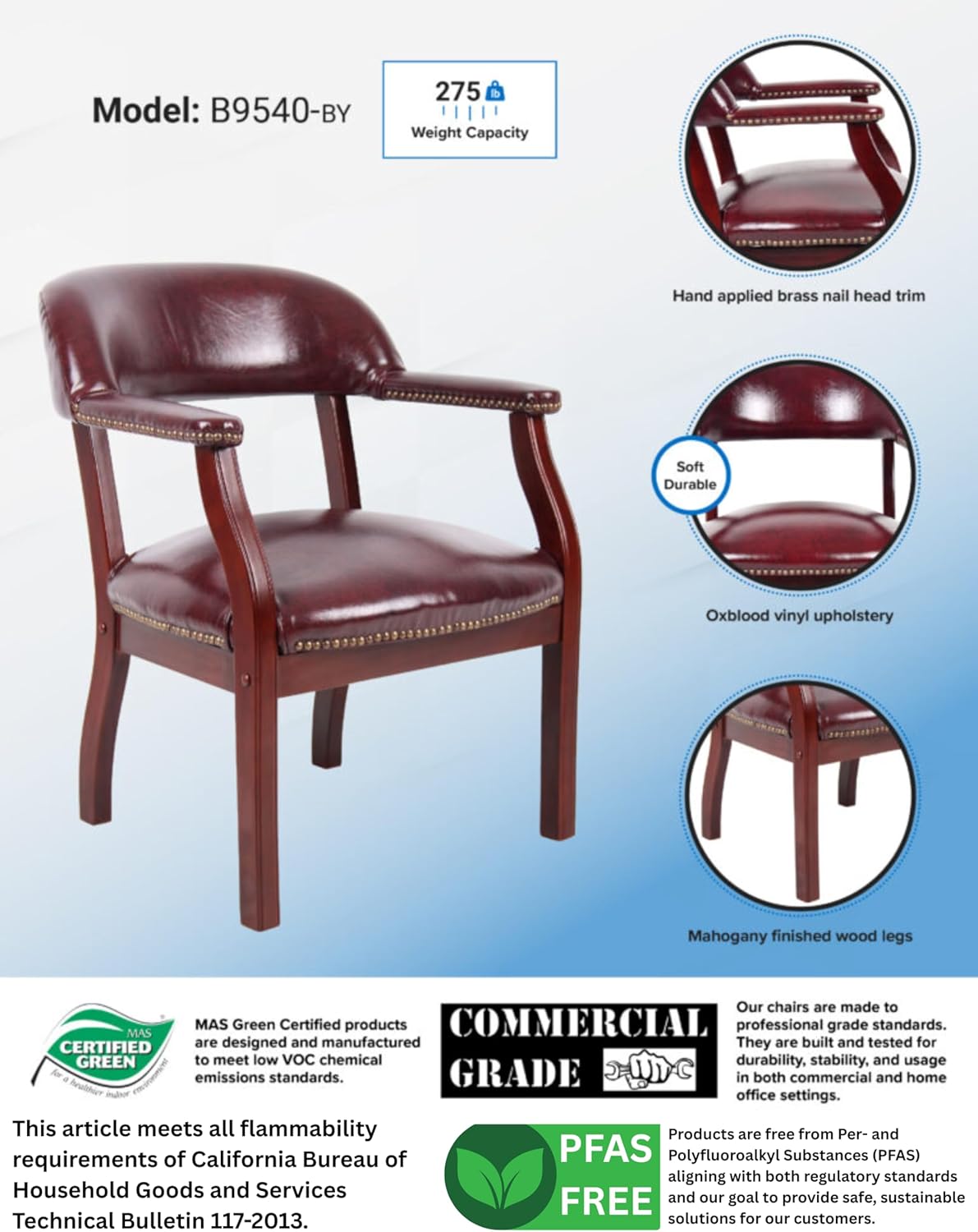 Boss Captain’s Chair In Burgundy Vinyl