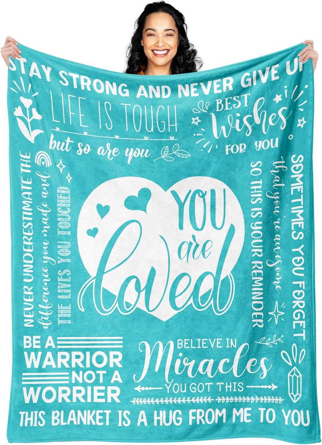 Get Well Gifts for Women After Surgery, Breast Cancer Gifts for Woman, Thinking of You Gifts for Women, Feel Better Gifts for Woman Green Throw Blanket 60"x50"