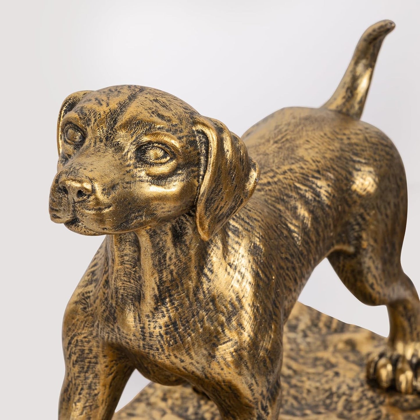 Decorative Bookends for Shelves, Labrador Dog Book Ends for Heavy Books, Lab Dog Statues Bookends for Heavy Books with Anti-Slip Base Book Holders for Home Office Decor (Gold)
