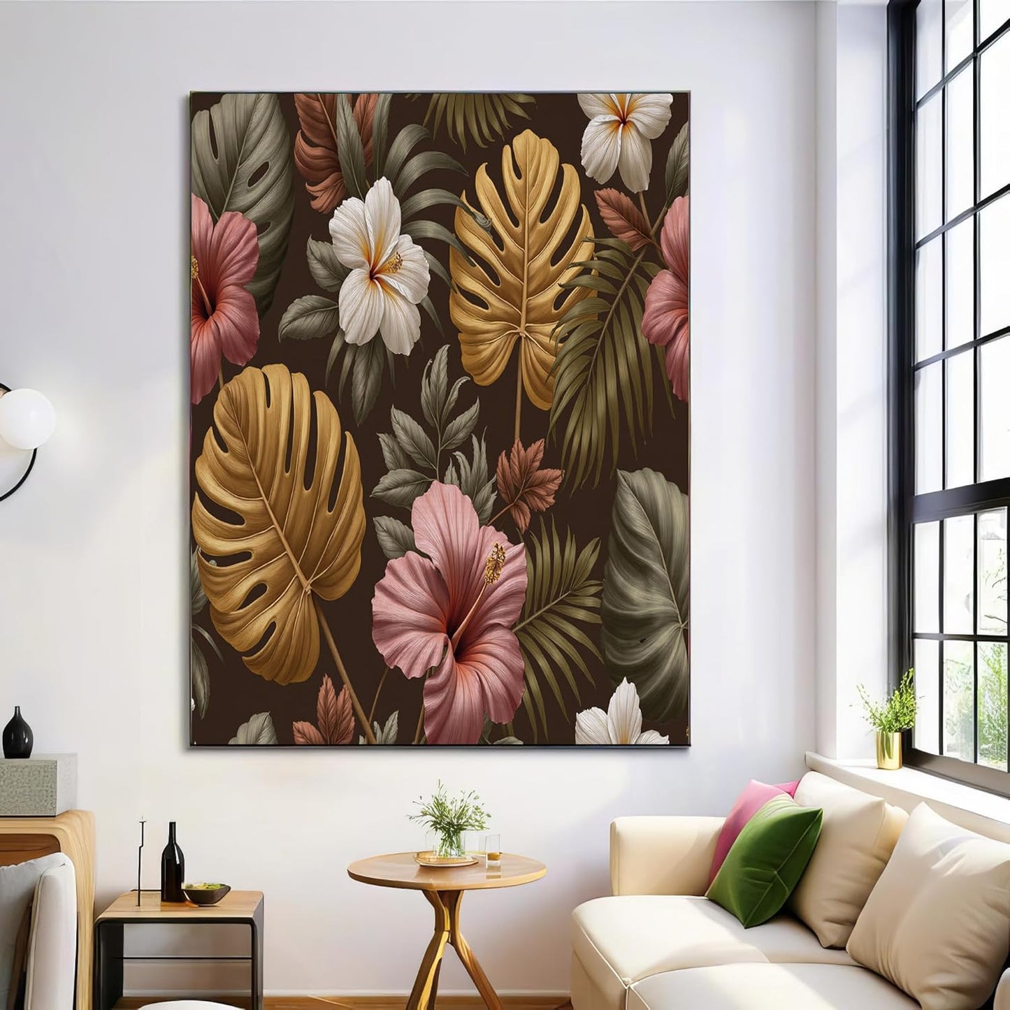 GDJSMIN Bohemian Style Wall Art, Tropical Plant Monstera Poster for Reading Room Living Room Decor 16x 24 inch Unframed