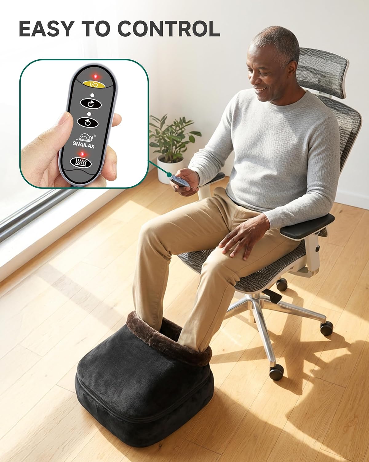 Snailax Foot Massager with Heat, Shiatsu Heated Kneading Foot Massager Machine, Electric Foot Massager, Gift for Her & Him, Home and Office Use