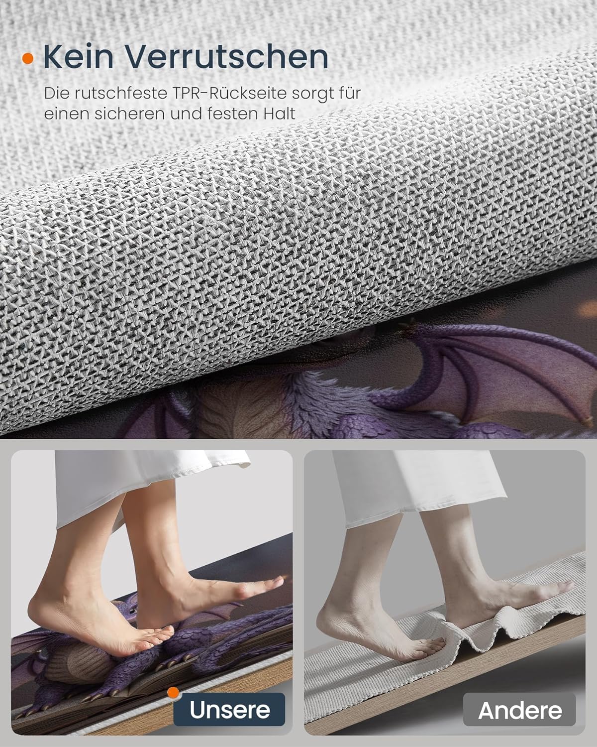 3D Fantasy Dragon Book Round Rugs 5.25Ft, Retro Animals Round Living Room Area Rug, Washable Large Soft Circle Rug for Bedroom, Non Slip Ultra Thin Floor Carpet for Dining Room, Purple