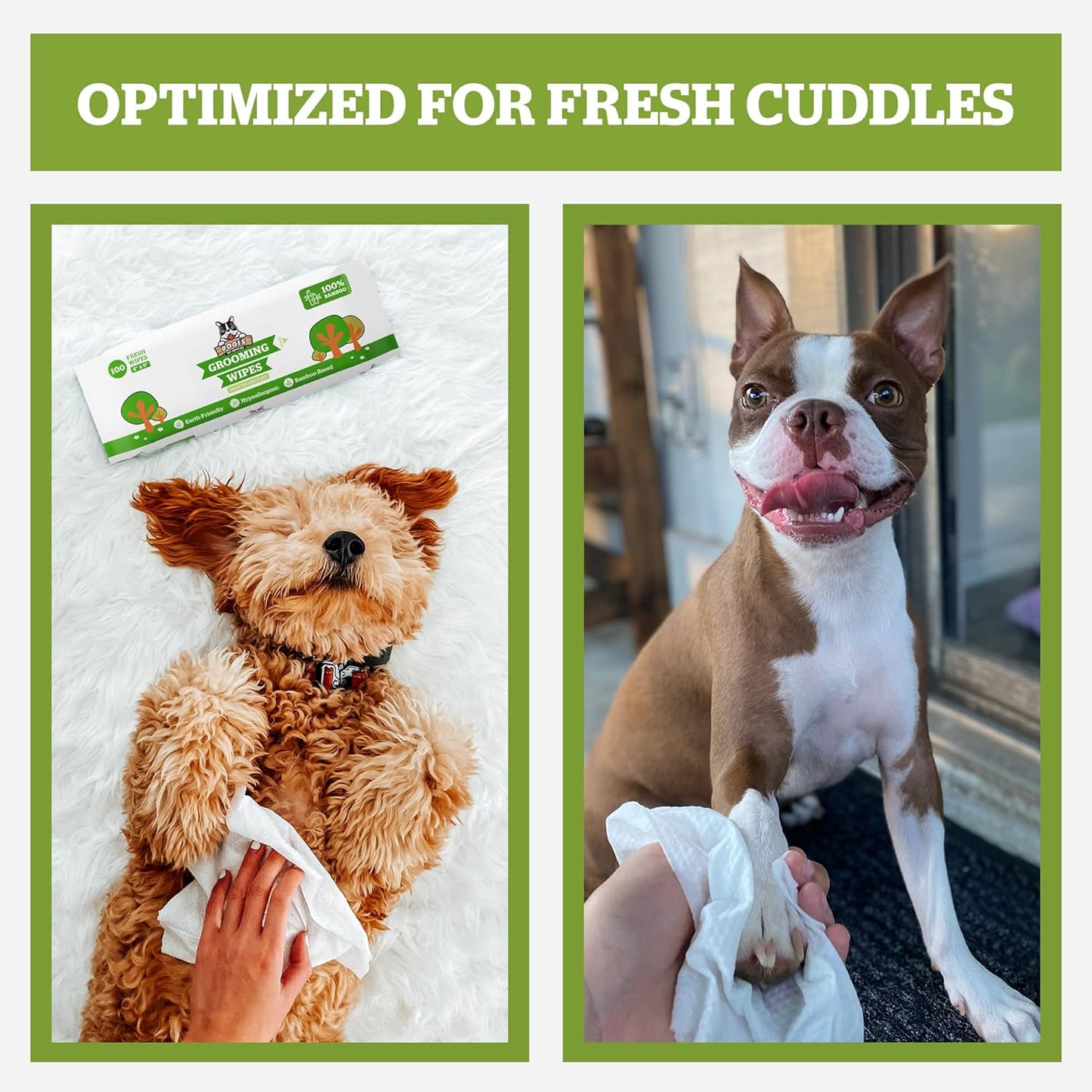 Pogi’s Dog Wipes Travel Packs – Hypoallergenic Pet Wipes for Paws, Body & Butt – Cleaning & Hydrating, Fragrance Free, 120-Count