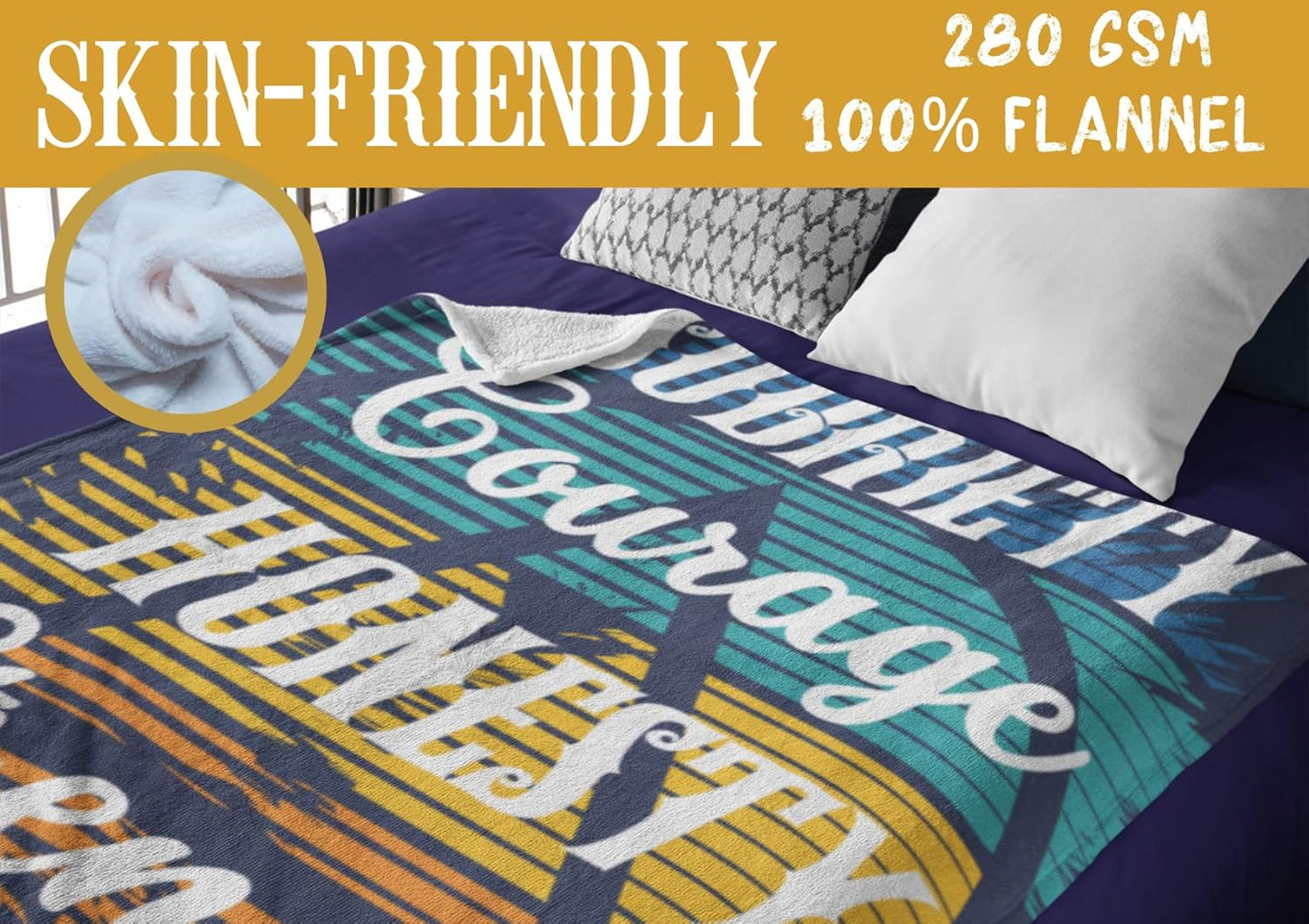 InnoBeta Sobriety Blanket - Flannel Throw for Women & Men, AA Gifts - 50"x 65"