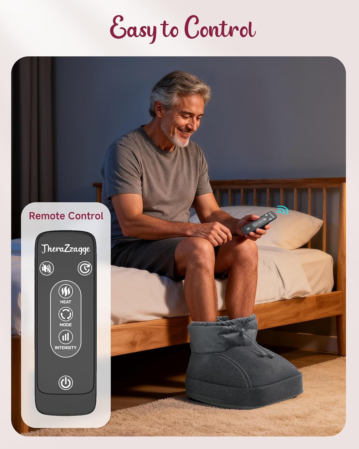 Shiatsu Foot Massager with Heat, Heated Foot Massager for Neuropathy, Foot Warmer, 2 Heat Levels, Remote Control, FSA Eligible HSA Store Eligible