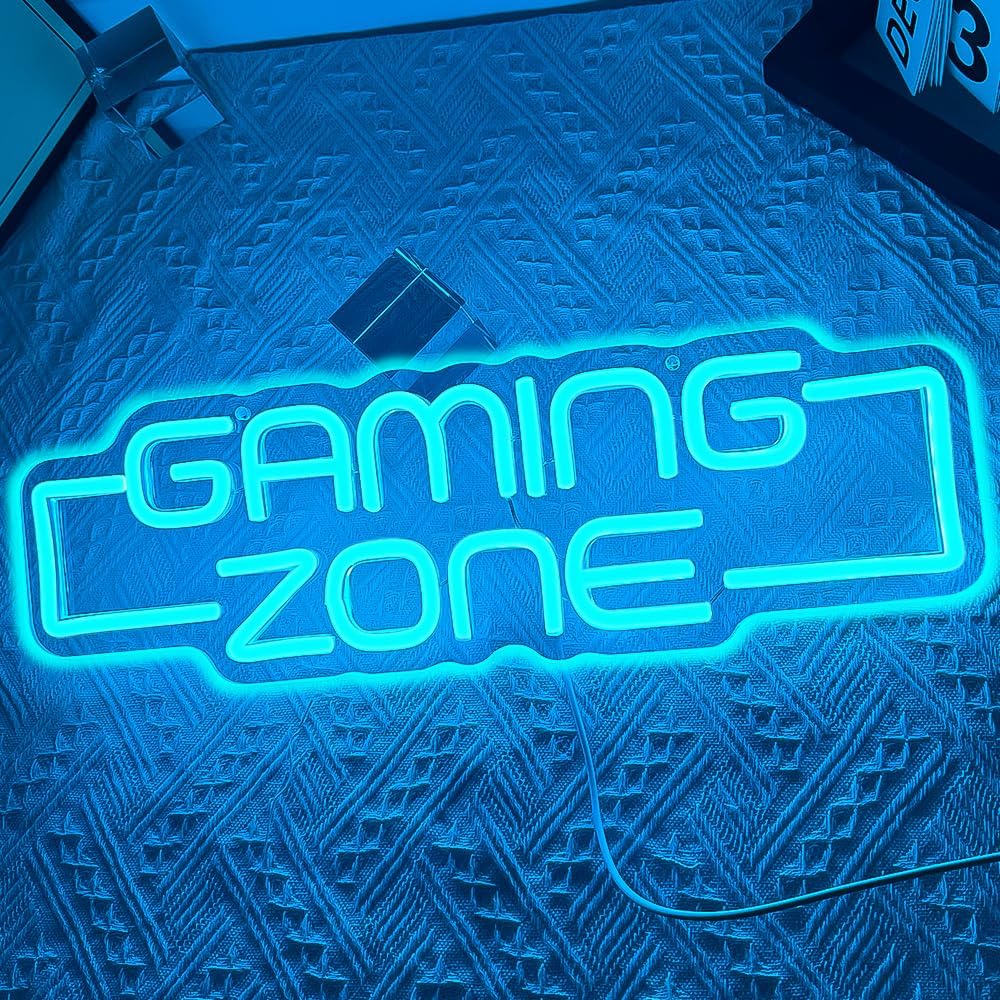 Gaming Zone Neon Sign,Game Zone Neon Sign for Teens Gamer Room Decor，Gaming Light Neon Sign for Gaming Wall Decor，Led Neon Gaming Sign for Gamer Gifts Boys