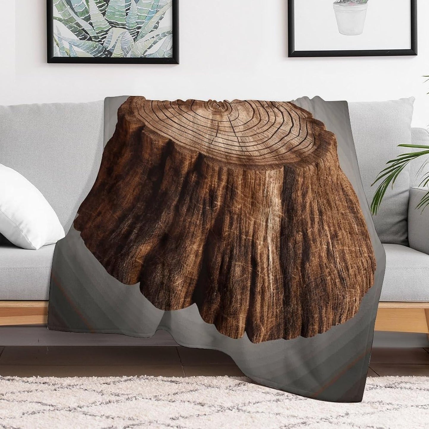 Stump of Oak Tree Blanket Super Soft Lightweight Throw Blanket Cute Cozy Warm Bed Blanket Decorative Fuzzy Blanket All-Season Home Decor Gift for Sofa Couch Living Room 60"*80"（150 * 200cm）