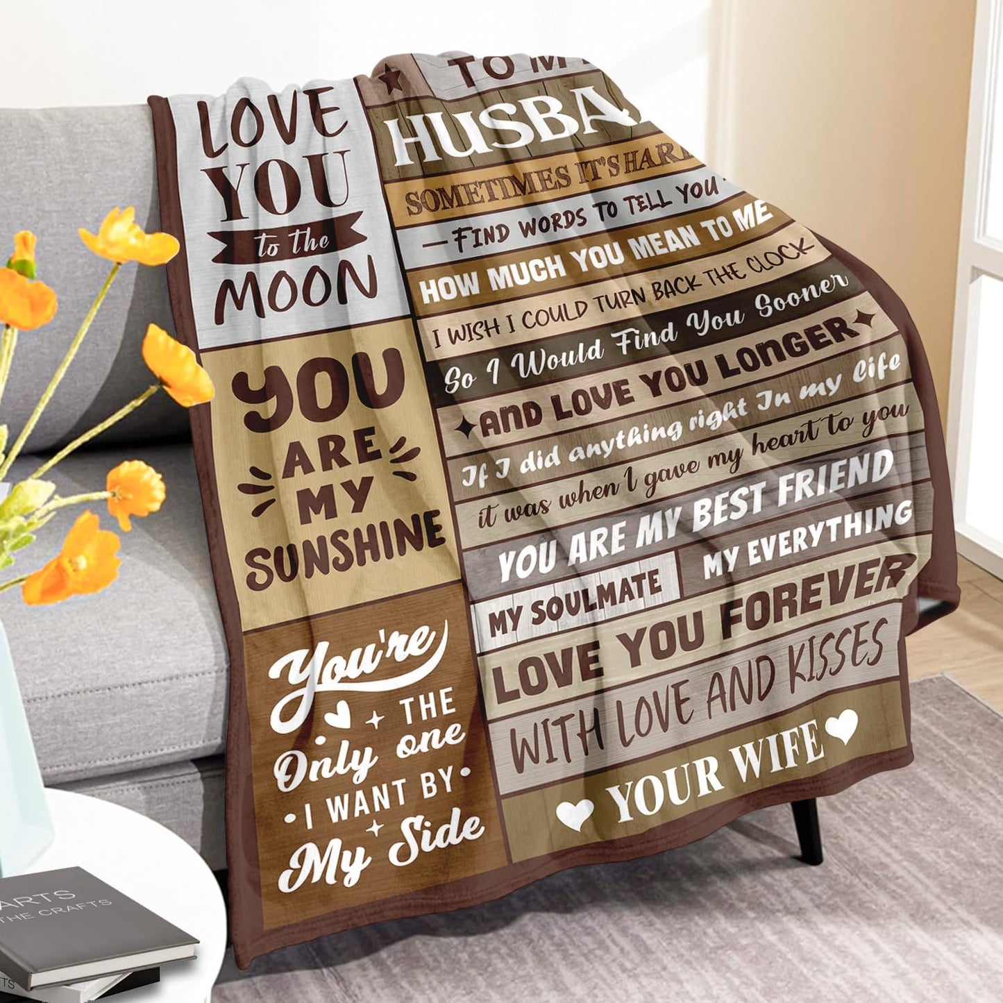 Gifts for Husband from Wife - Valentines Day Gifts for Him - Birthday Gift for Husband - Anniversary Wedding Gift for Men - Best Husband's Ever Present - to My Husbands Blanket 60"x80"