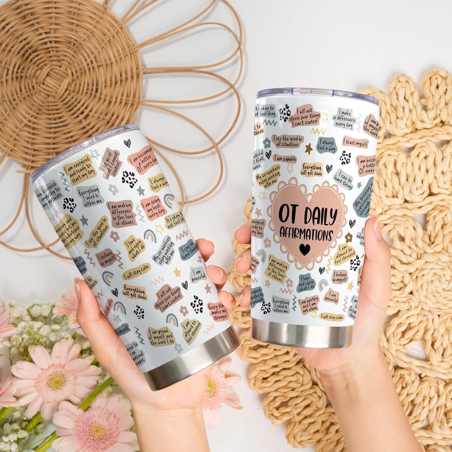 OT Stainless Steel Insulated Tumbler - Gift for Occupational Therapists & Assistants - Appreciation or Graduation Present - OT Gift (Design 3)