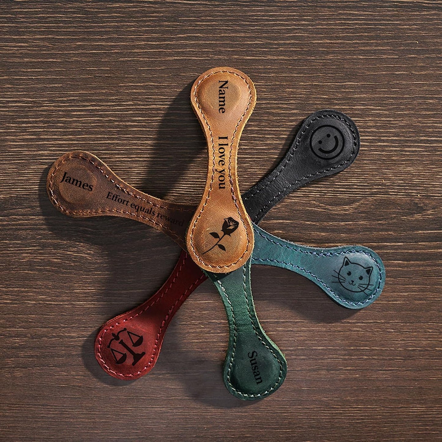 Leather Magnetic Bookmark, Personalized Leather Bookmark, Custom Leather Bookmark, Customized Magnet Bookmarks, Handmade, Reader gift, gift for him, gift for her