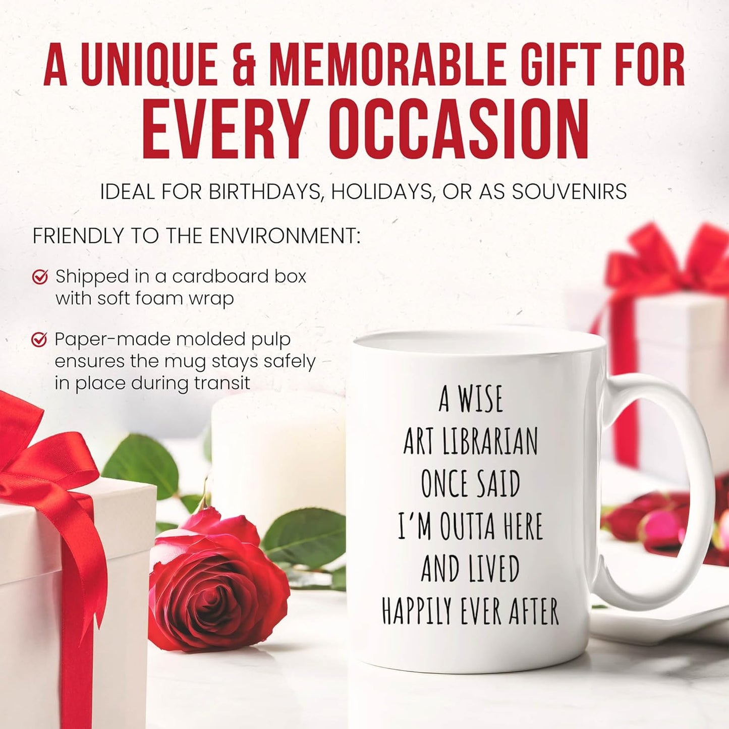 Best Retirement Art Librarian Mug - Book Lover Coffee Cup - Library Funny Gift From - Cultural Curator Tea Mugs - Knowledge Cups - 11 Oz Ceramic Gifts For Retired Birthday, Him, Her, Christmas, Week