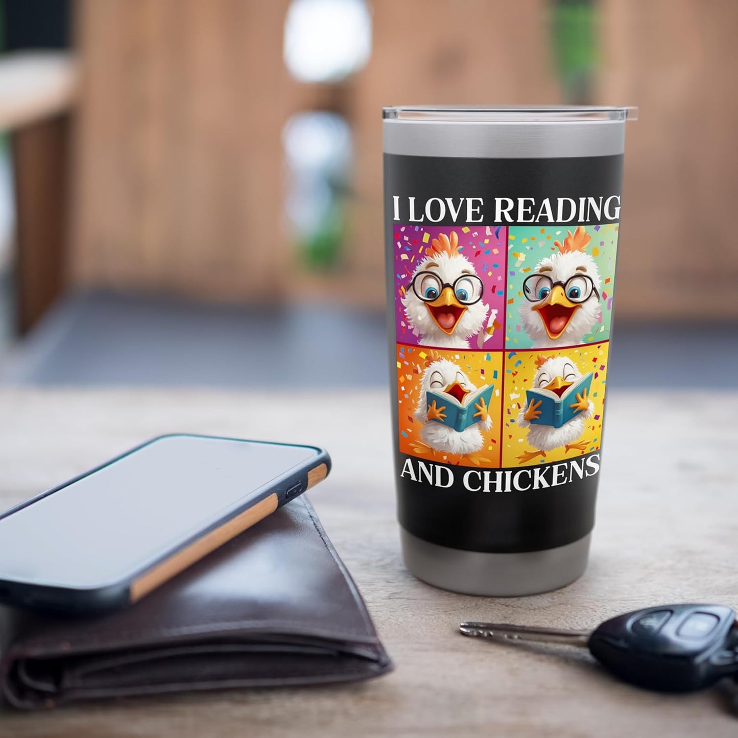Chicken Love Reading And Chickens Child Book Lover Stainless Steel Insulated Tumbler