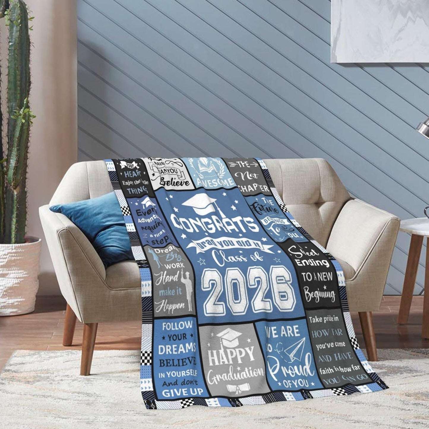 2026 Graduation Gifts for Him/Her Blanket 60"x50", Class of 2026 High School College Masters Degree Graduation Gifts for Him Men, 2026 Graduate Decorations