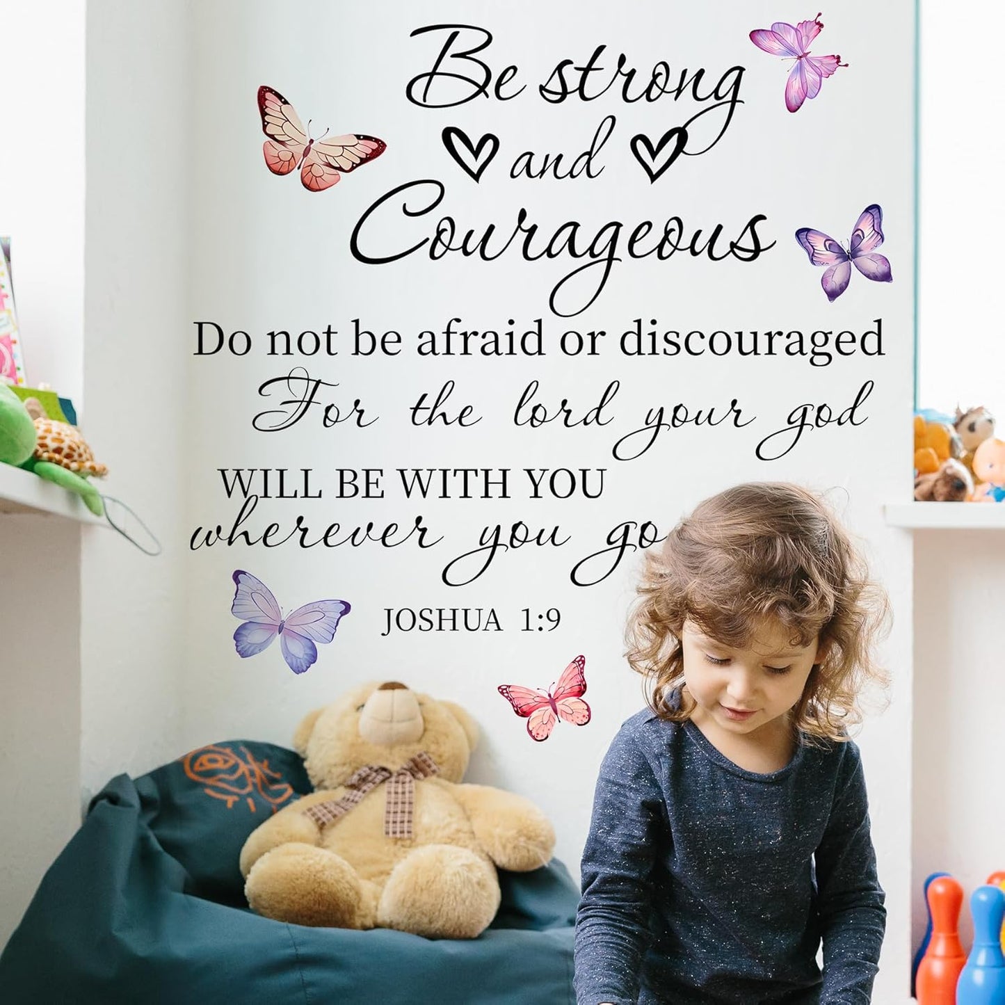 Inspirational Quote Wall Decals Bible Verse Wall Stickers Motivational Positive Phrase Wall Stickers Peel and Stick Wall Mural Decor for Bedroom Living Room Office Bathroom LM63096