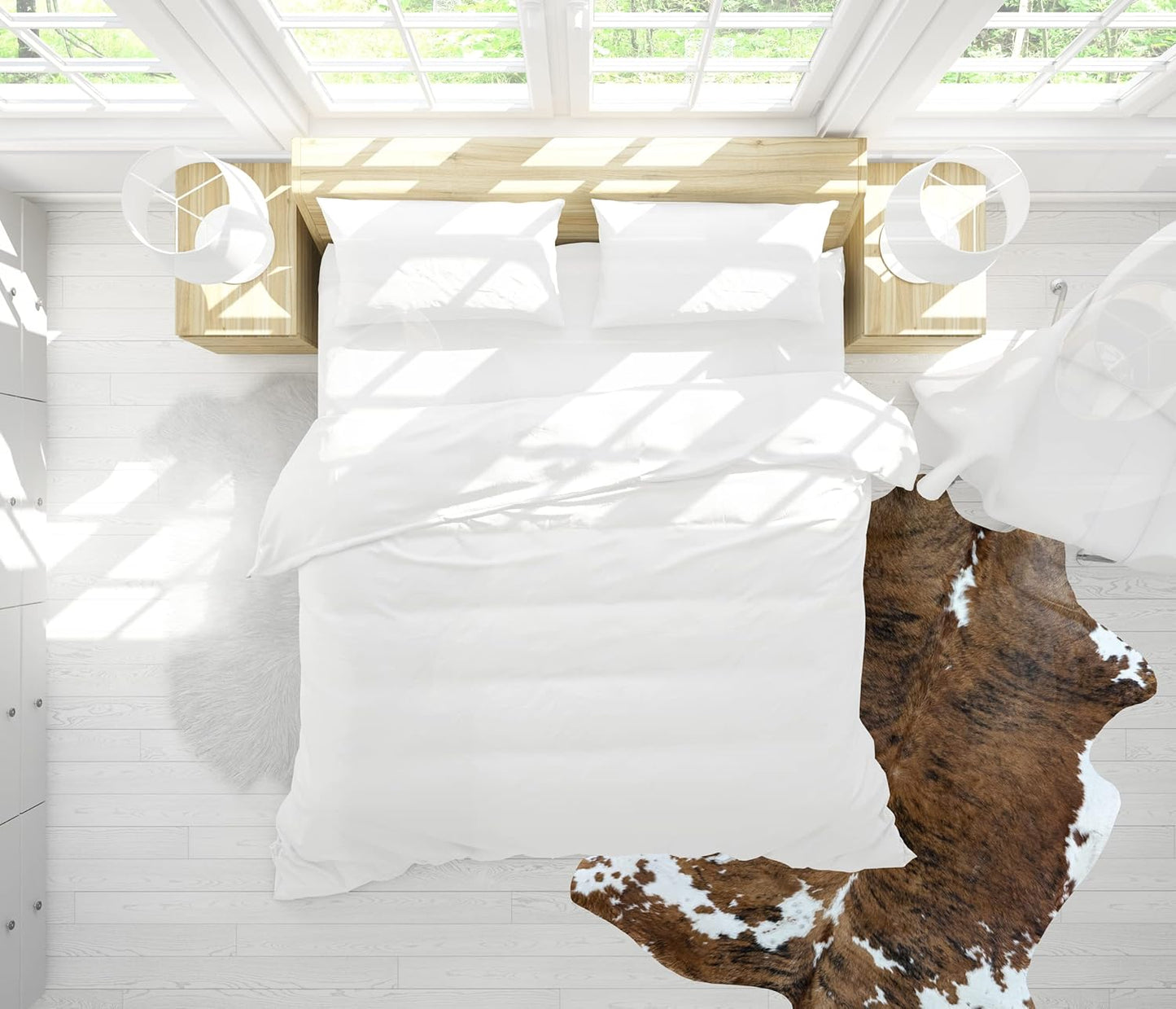 bonanza leathers Genuine Cowhide Rug Classic Tricolor Size S/L/XL 5X6/6X7/7X8 FT (XL)