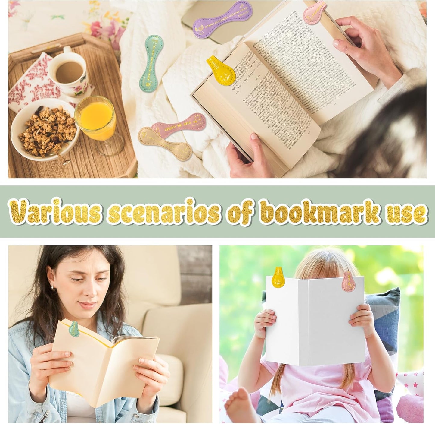 Yopyame Christian Magnetic Leather Bookmarks - 6PCS Inspirational Spanish Bible Bookmarks Christian Gifts for Men Women Book Lover Page Markers for Readers Teens Adults School Office Home Supplies