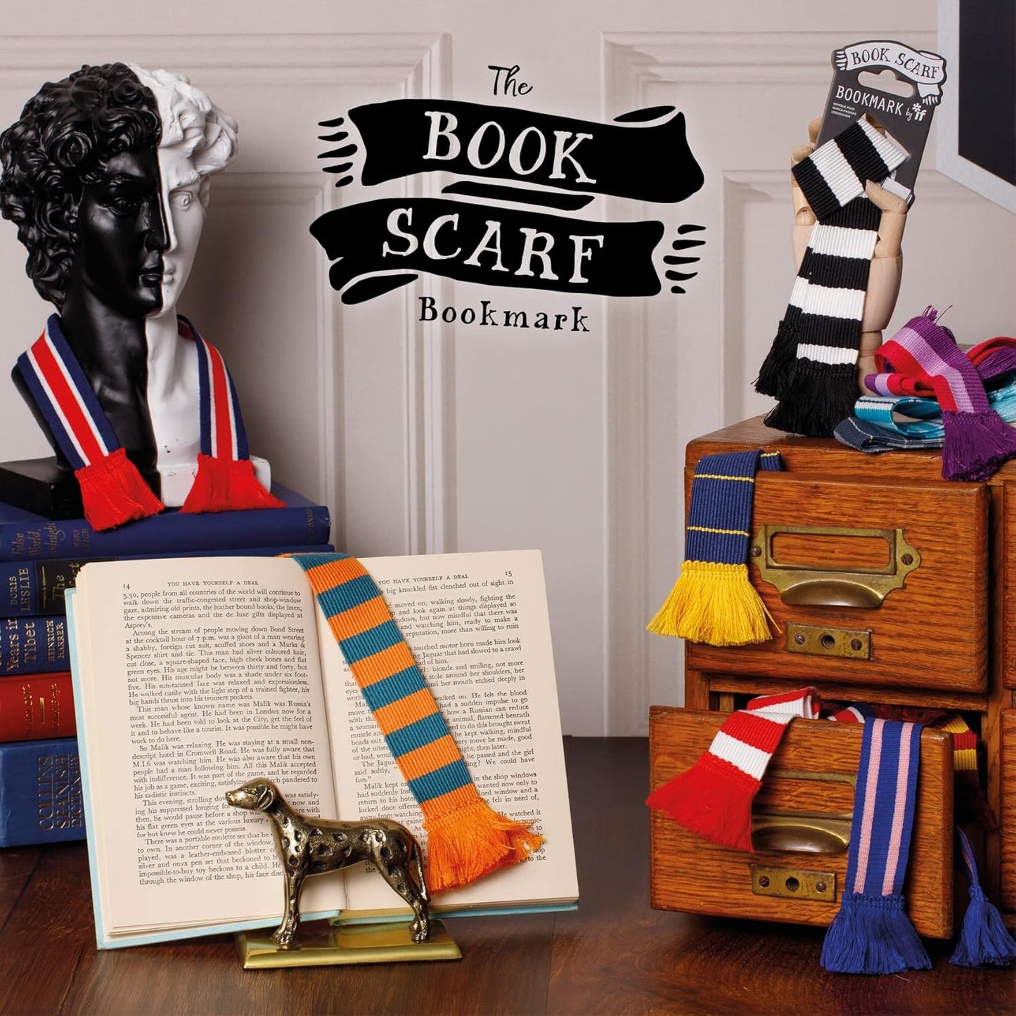 IF USA 32906 Book Scarf Bookmark - Red & White