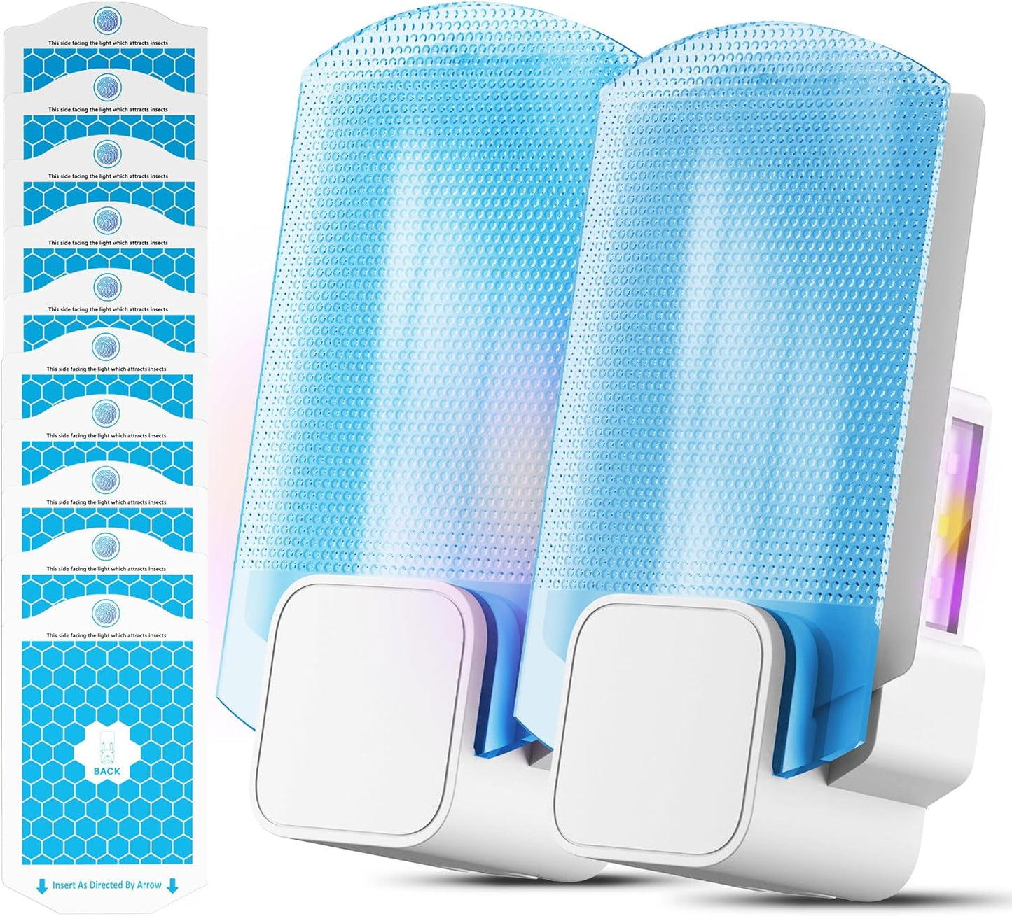 2 Flying Insect Traps+10 Refill Cartridges, 2026 2nd Gen, Fruit Fly Trap Indoor, Gnat Killer Plug-in, Multi-Spectrum LED Flying Insect Trap, No-Mess Bug Zapper, 7*24hrs Pest Control, Plant & Pet Safe