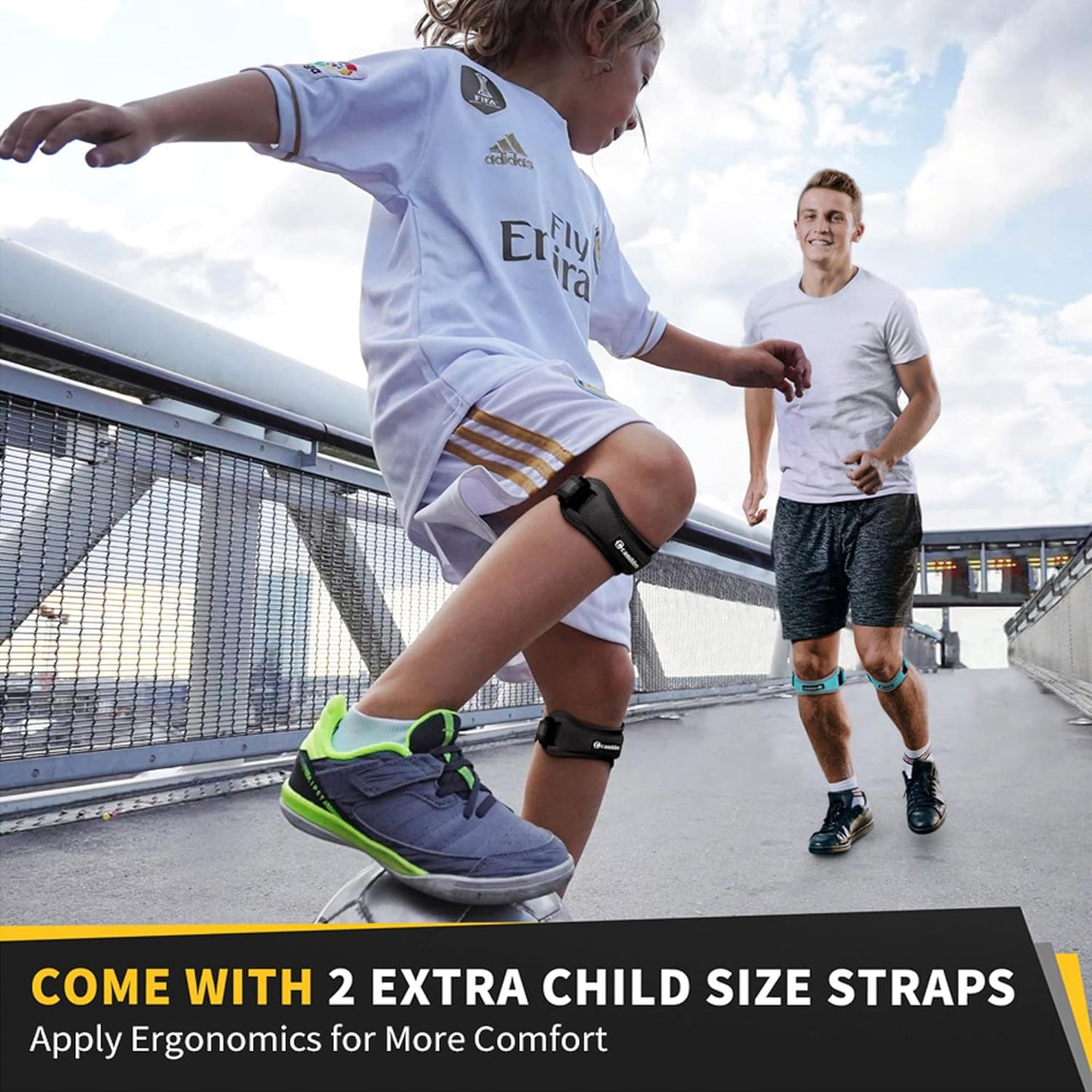 CAMBIVO Patella Tendon Knee Straps 2 Pack for Knee Pain Relief, Knee Brace for Women &Men with Extra Straps, Knee Support for Running, Hiking, Soccer, Basketball, Jumpers Knee, Tennis