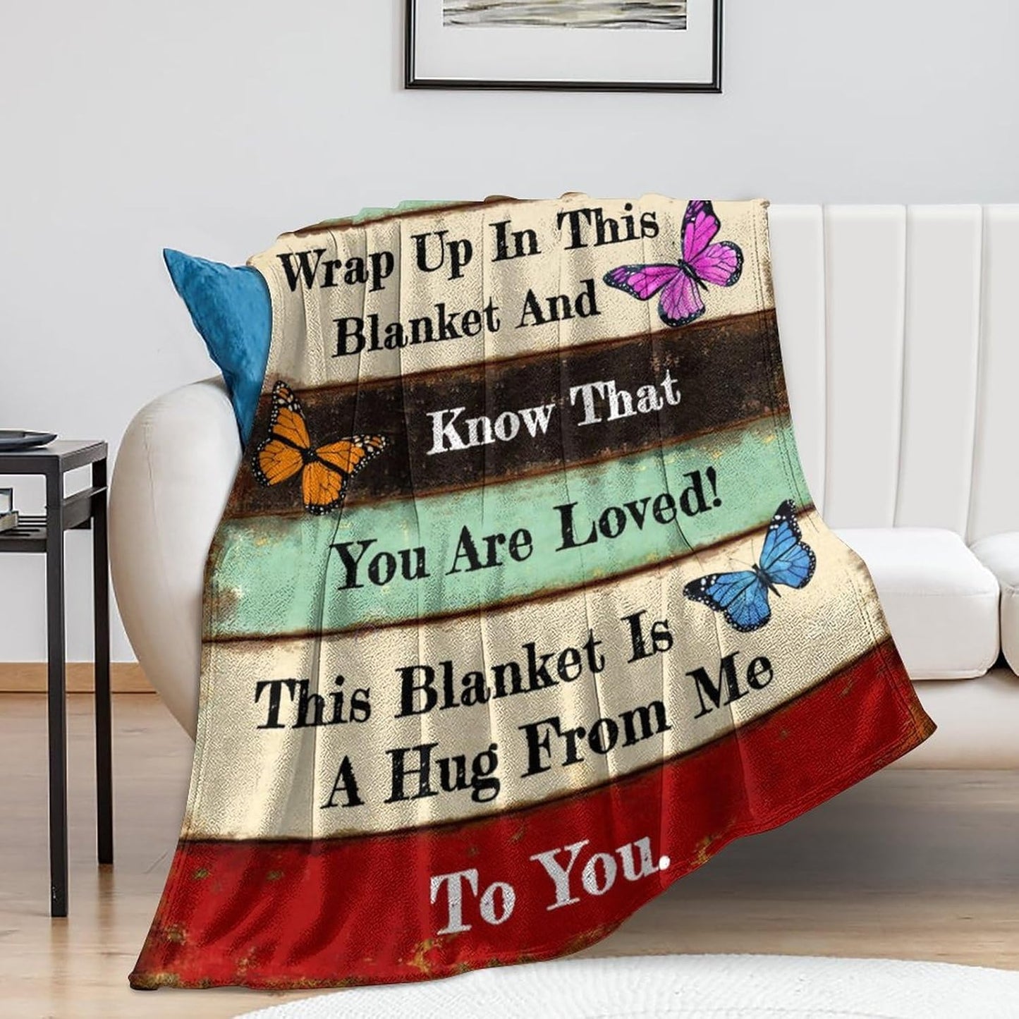 Get Well Gifts for Women Blanket After Surgery Warm Hugs Inspirational Religious Words Blankets and Throws Gifts for Sofa Couch Living Room 60"X50"