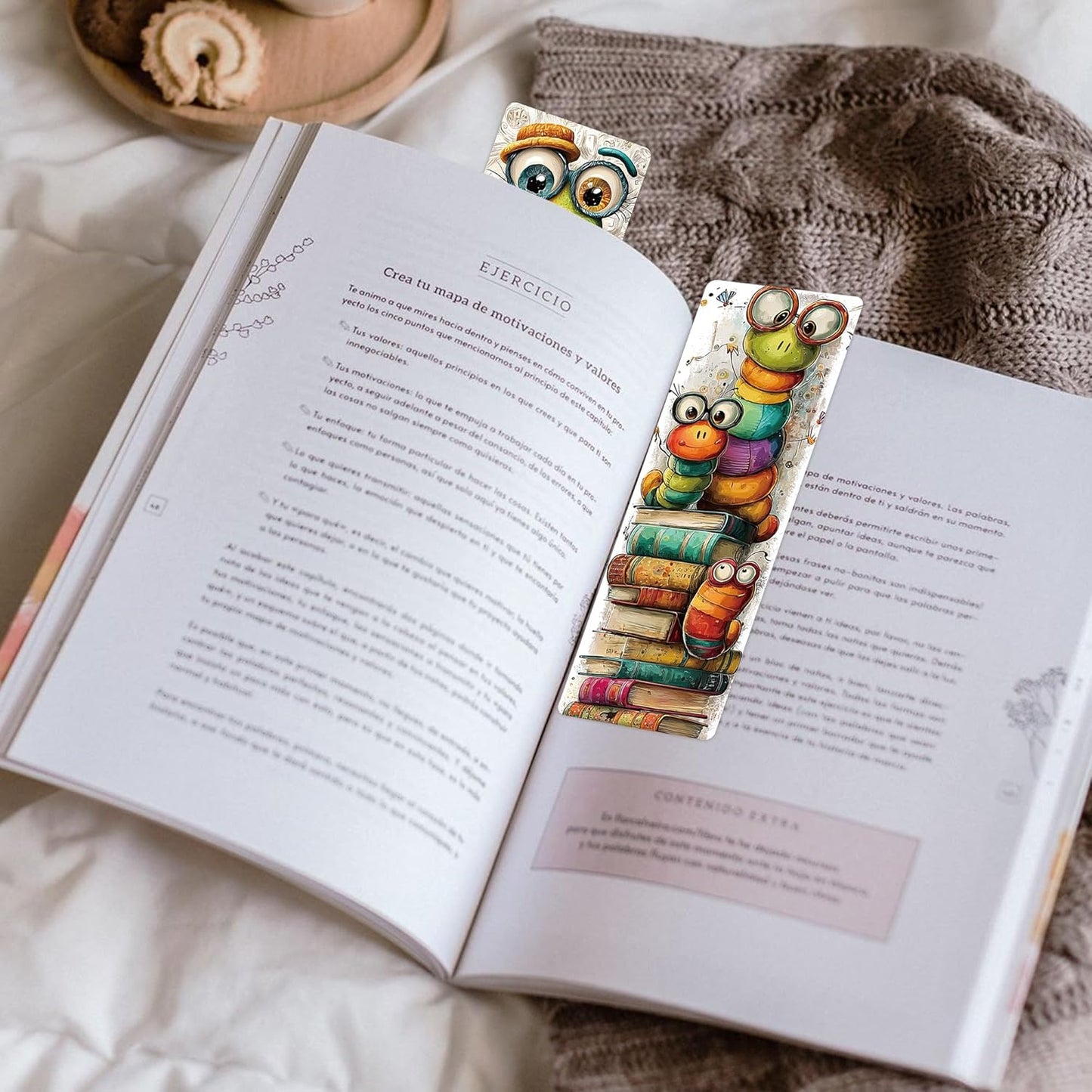 100 Pcs Cute Bookworm Bookmarks, Funny Insect Book Marks for Reading Students, Paper Bookmark Bulk, Christmas Birthday Gifts for Readers Book Lovers