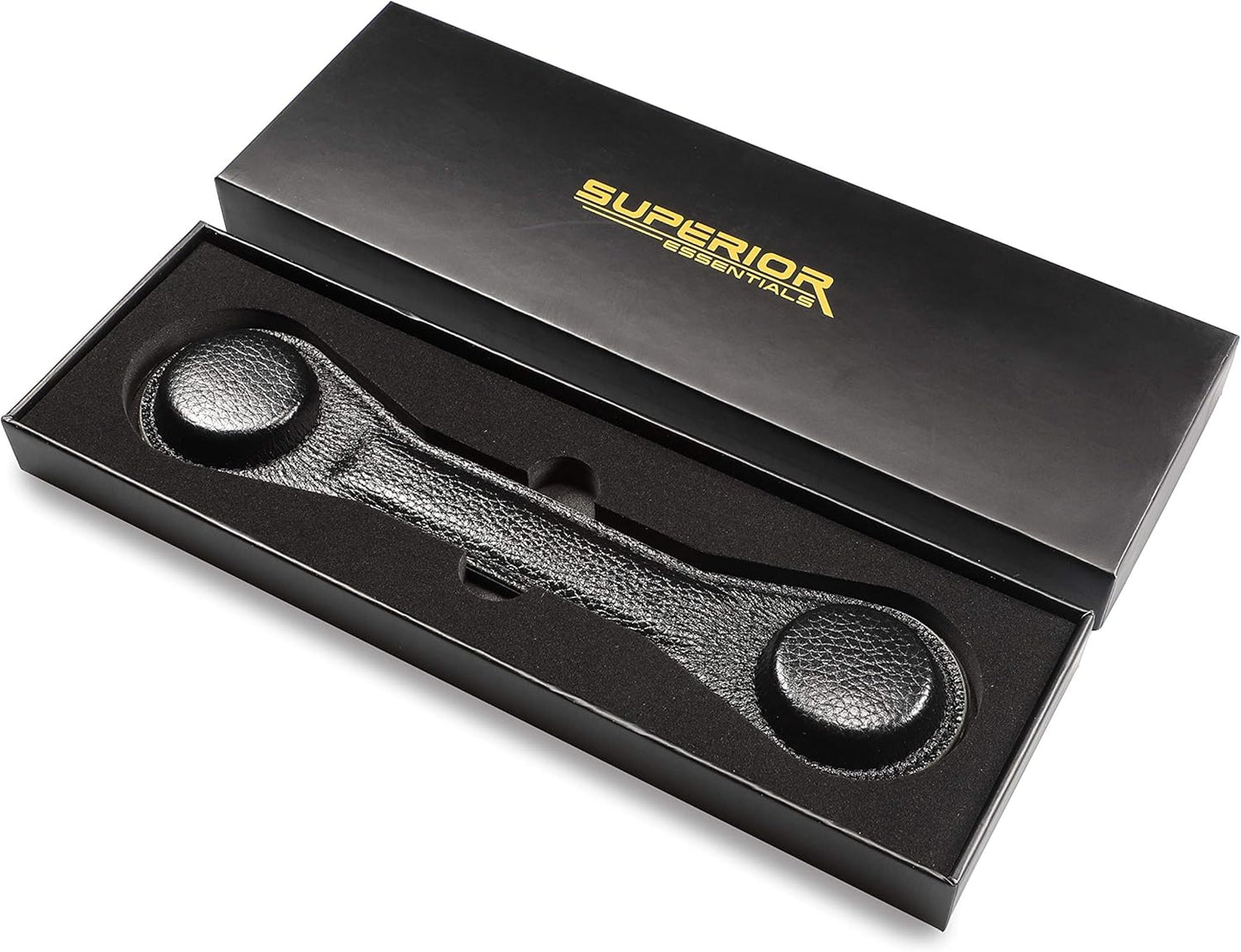 Superior Essentials Leather Bookmark Book Holder - Black Leather Paper Weights for Cookbooks, Textbooks, and Workbooks - Hands-Free Reading with Non-Slip Design and Magnetic Bookmark [1-Pack]