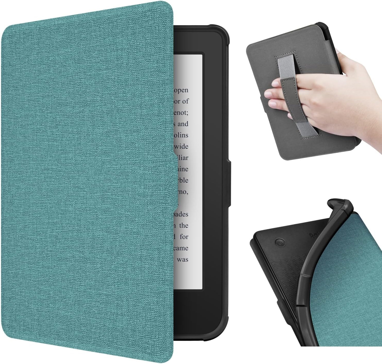 YoungMe Case for 6"" Kobo Clara Colour Only - Ultra Slim PU Leather Smart Cover with Auto Sleep and Wake, Premium Protective Case with Hand Strap for Kobo Clara Colour (Green)