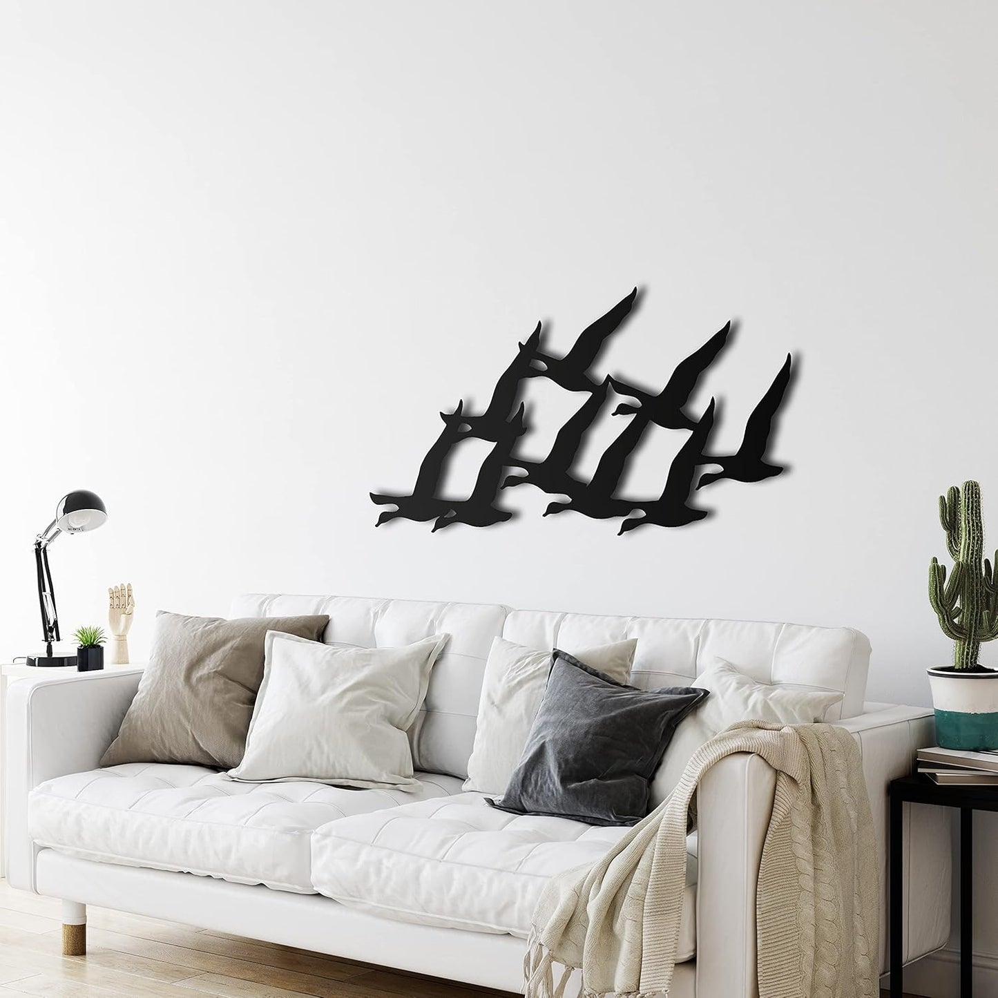 Metal Wall Decor, Geese Flock , Home Living Room Decor, Wall Sign, Metal Wall Art, Interior Decoration, Indoor Outdoor Hangings (118x53cm)