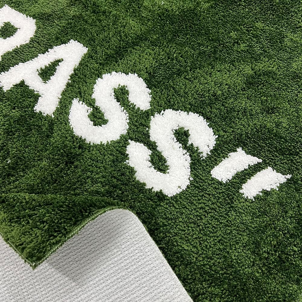 Wet Grass Rug - Green Grass Classic Handmade Flocked Area Rug - Hypebeast Home Decor Carpet - 4.4 * 6.4ft (133 * 195cm) Living Room Anchor/Bedroom Centerpiece/Home Office - Artistic Premium Floor Mat