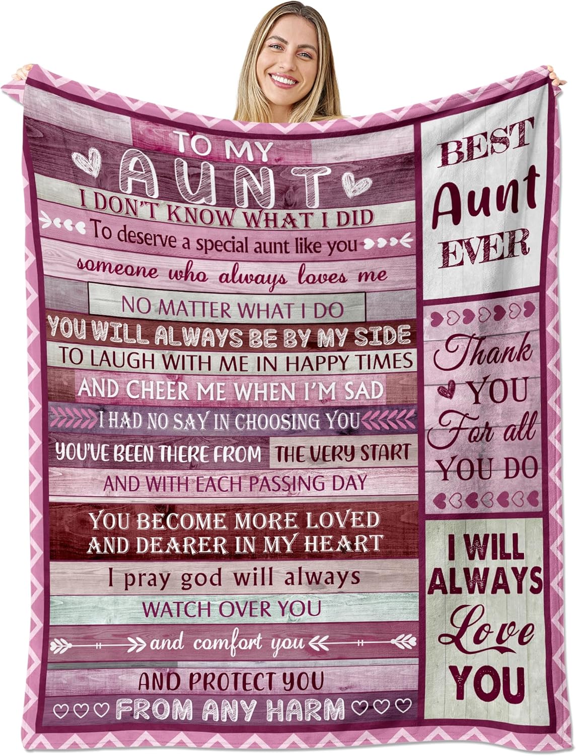 Best Aunt Ever Blanket - Birthday and Christmas Gifts for Aunts from Niece Nephew - Throw Blanket for Aunties 60"x80"