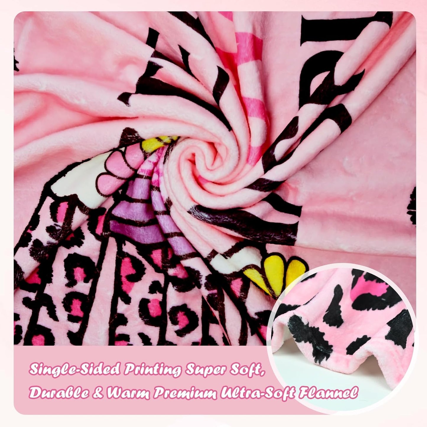 Teacher Appreciation Throw Blanket Thick 60''x50'' Extra Cozy Soft Heavyweight Fleece Couch Blanket Back to School Thank You Teacher Appreciation Gifts for Educators Tutors,1 Pack (Pink Leopard)