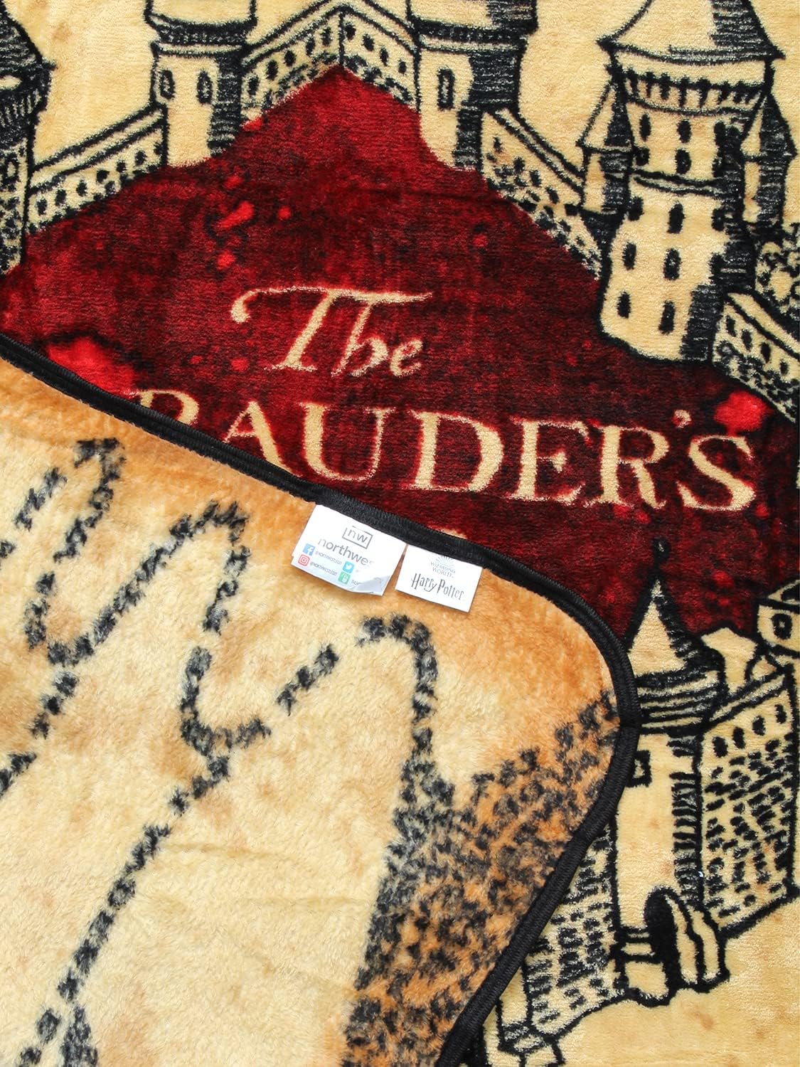 Harry Potter Marauders Map Micro Raschel Fleece Throw Blanket 48" x 60"