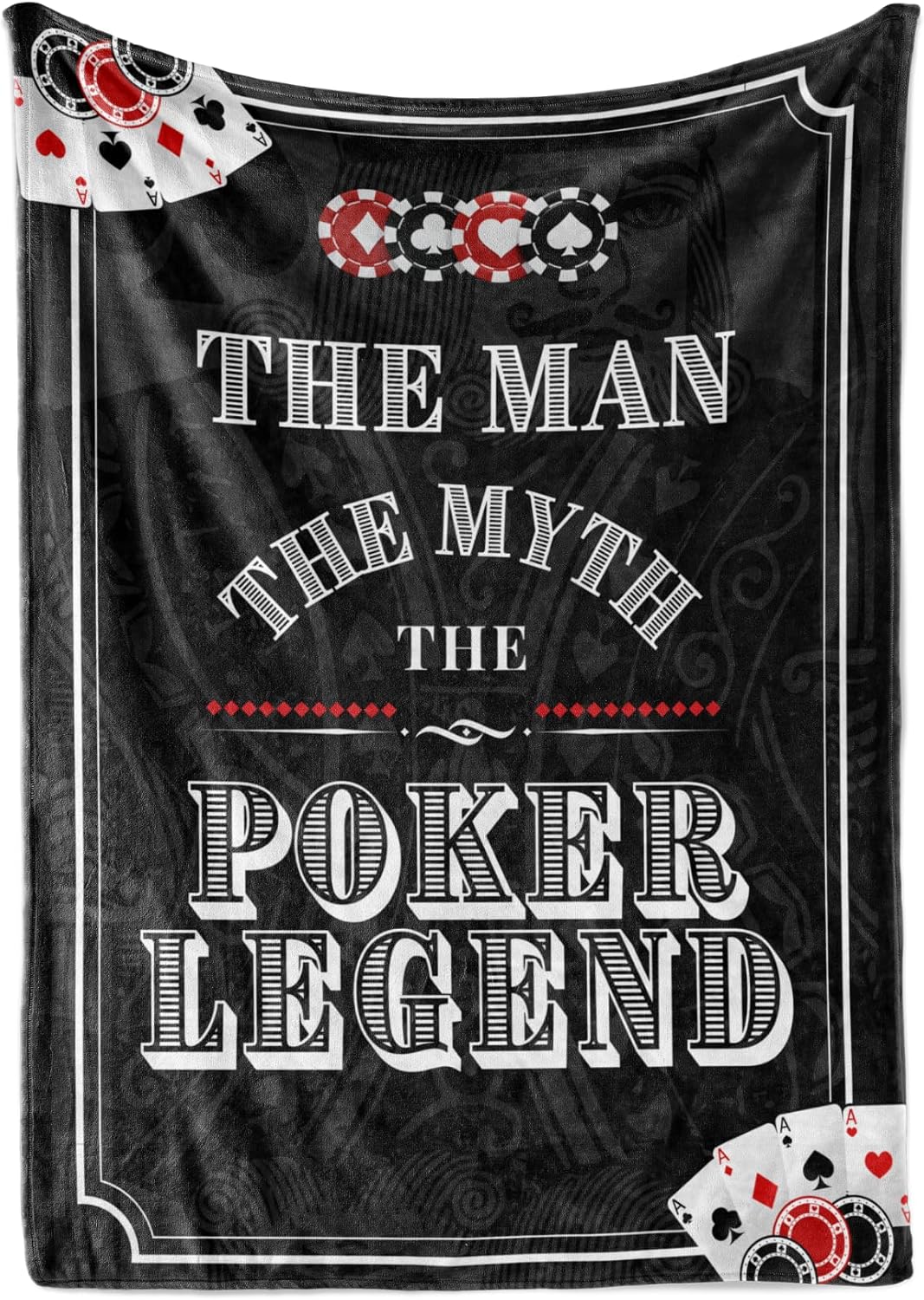 Poker Gifts for Men, Unique Poker Player Throw Blanket, Skin Friendly, Gifts for Birthday Christmas - 50" x 65"