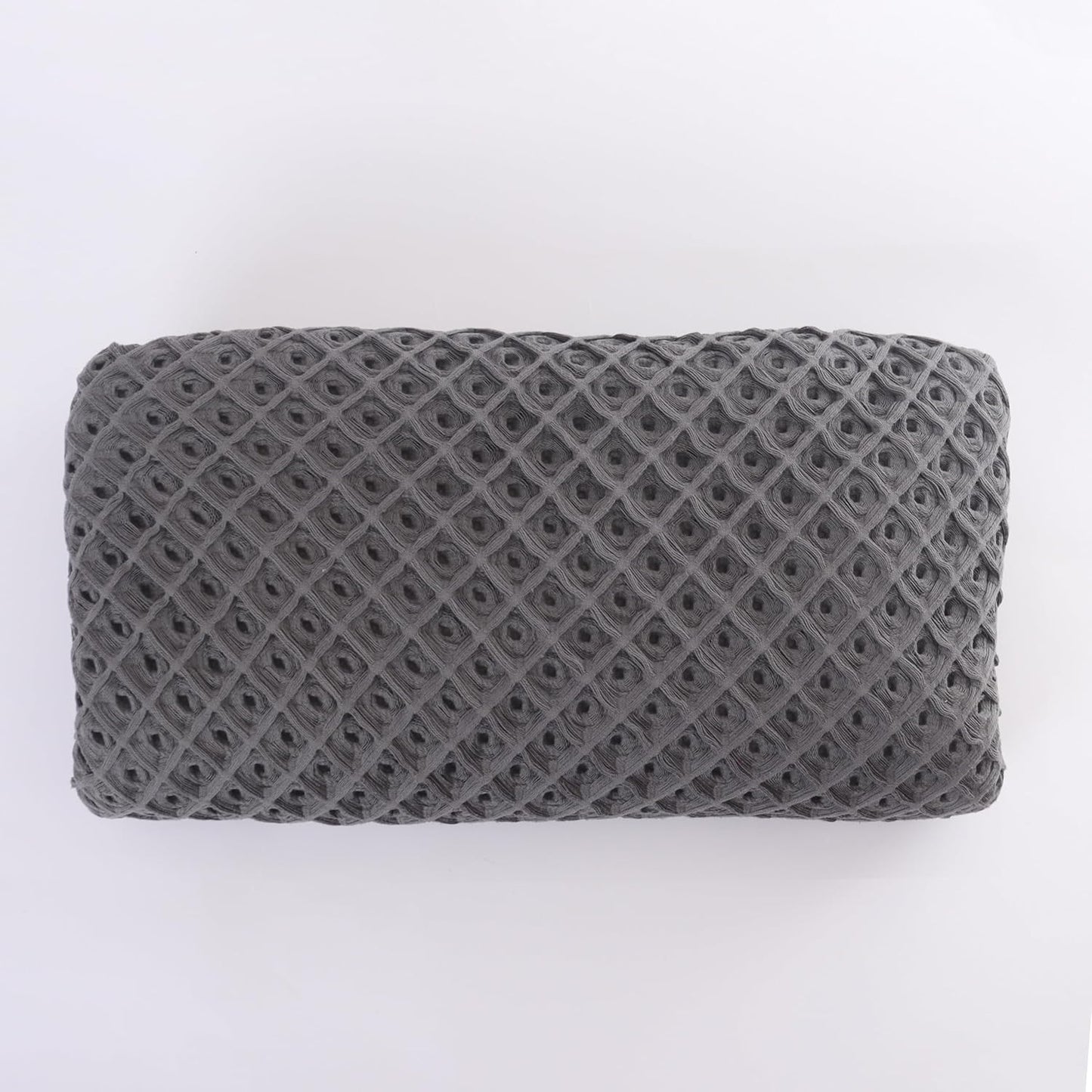 Premium Cotton Waffle Weave Throw Blanket - Large Waffle Style, Decorative, Breathable, Perfect Home Gift (Gray, Throw)