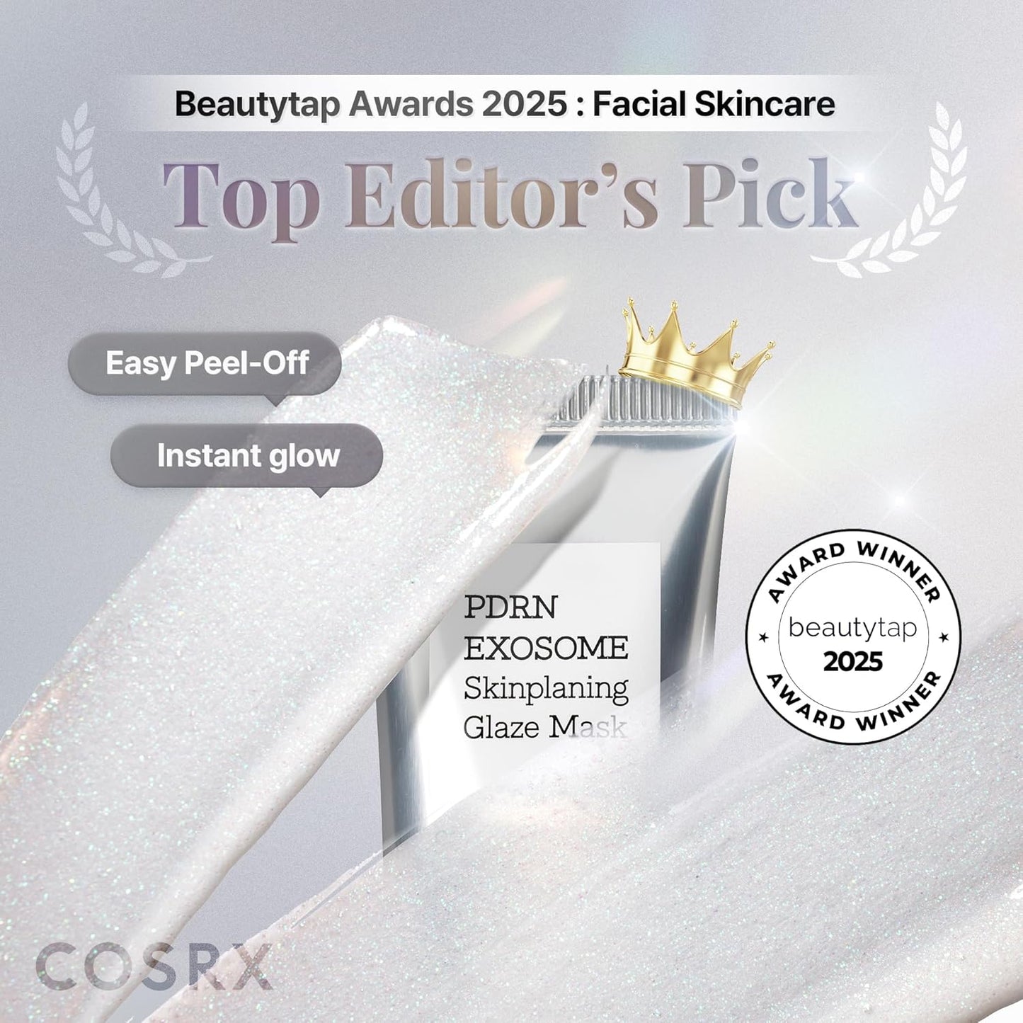 COSRX PDRN EXOSOME Glaze Wrapping Mask with SALMON DNA PDRN, Easy Peel-Off Overnight Mask for Glass Skin, Firmness, Elasticity & Skin Texture Care,1.69 fl. Oz, Korean Skin Care