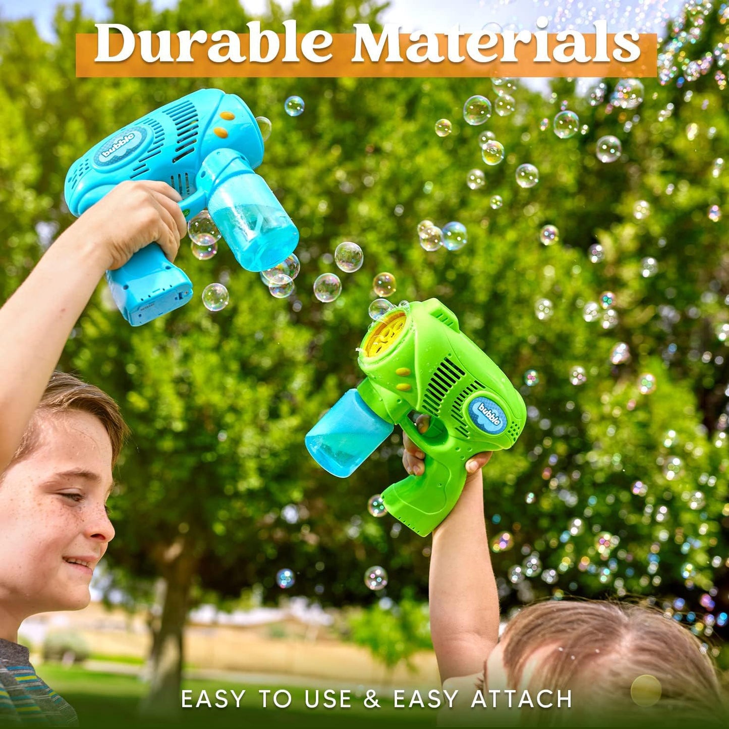 JOYIN 2 Kids Bubble Gun with 2 Bottles Refill Solution, Bubble Machine Gun for Toddlers 1-3 Kids 4-8, Party Favors, Summer Toy, Outdoors, Easter, Birthday Gift