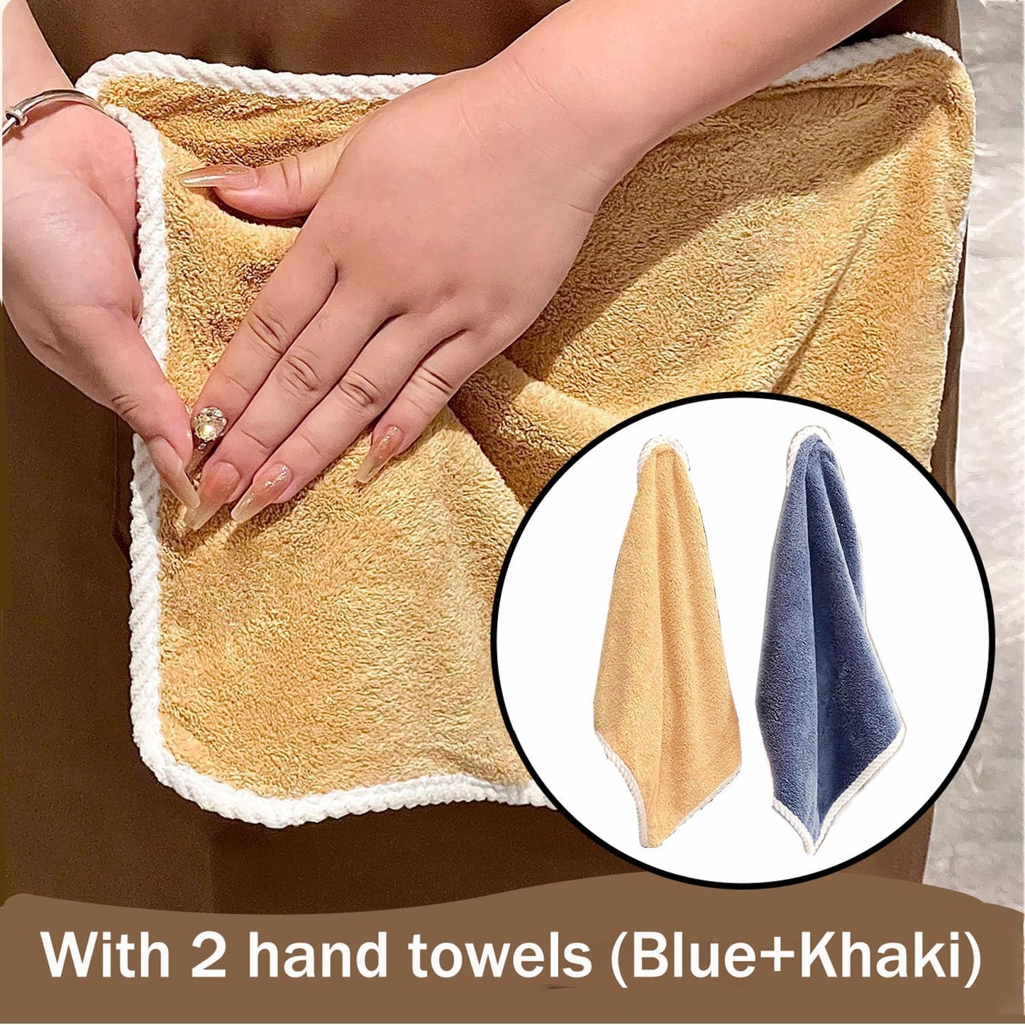 Apron with Towel, 2 Hand Towel & XL Pocket,for Art, Teaching, Kitchen, Cooking, Cleaning, Gardening, Home