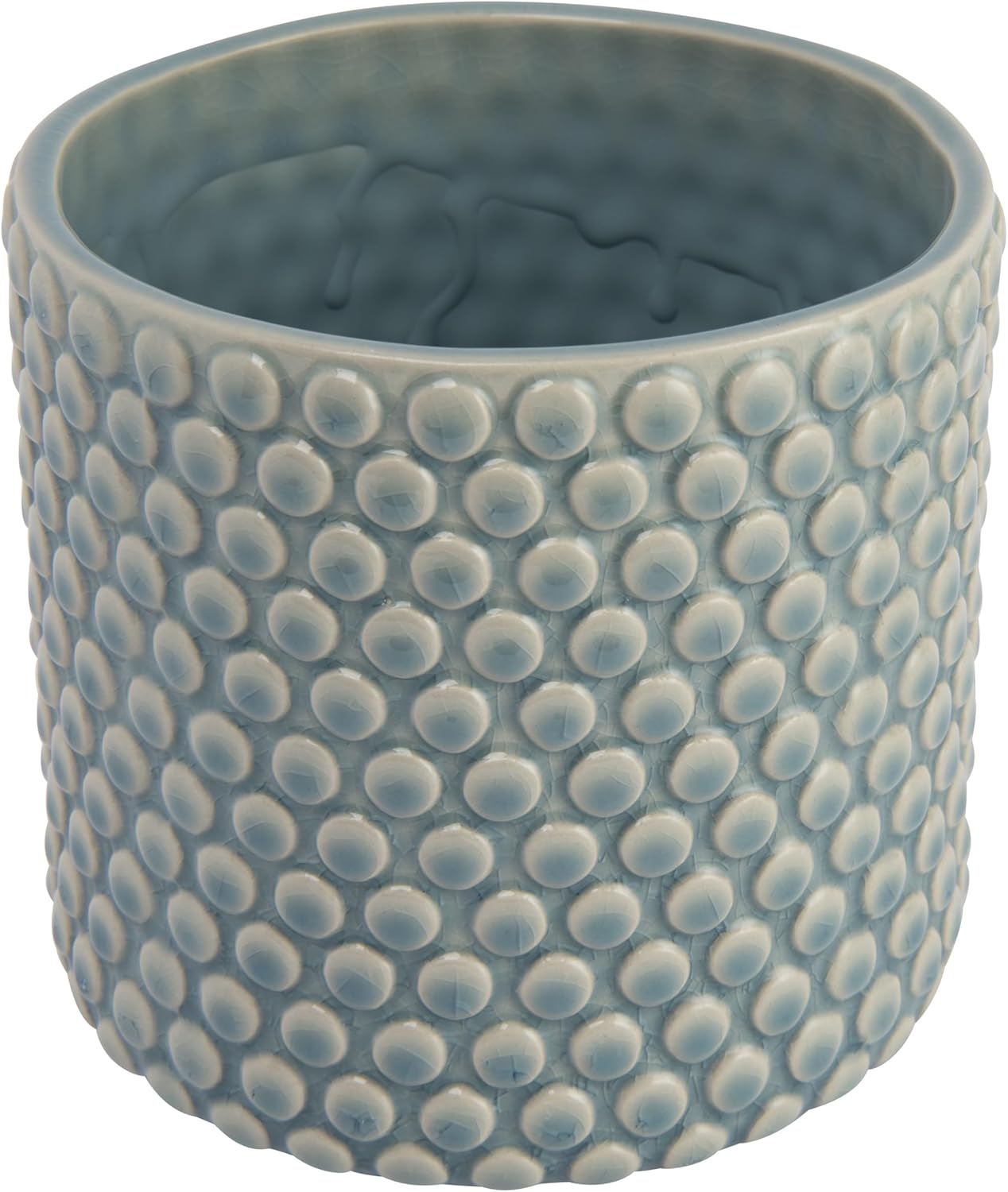 Bloomingville Sky Blue & Cream Stoneware Pot with Crackle Finish