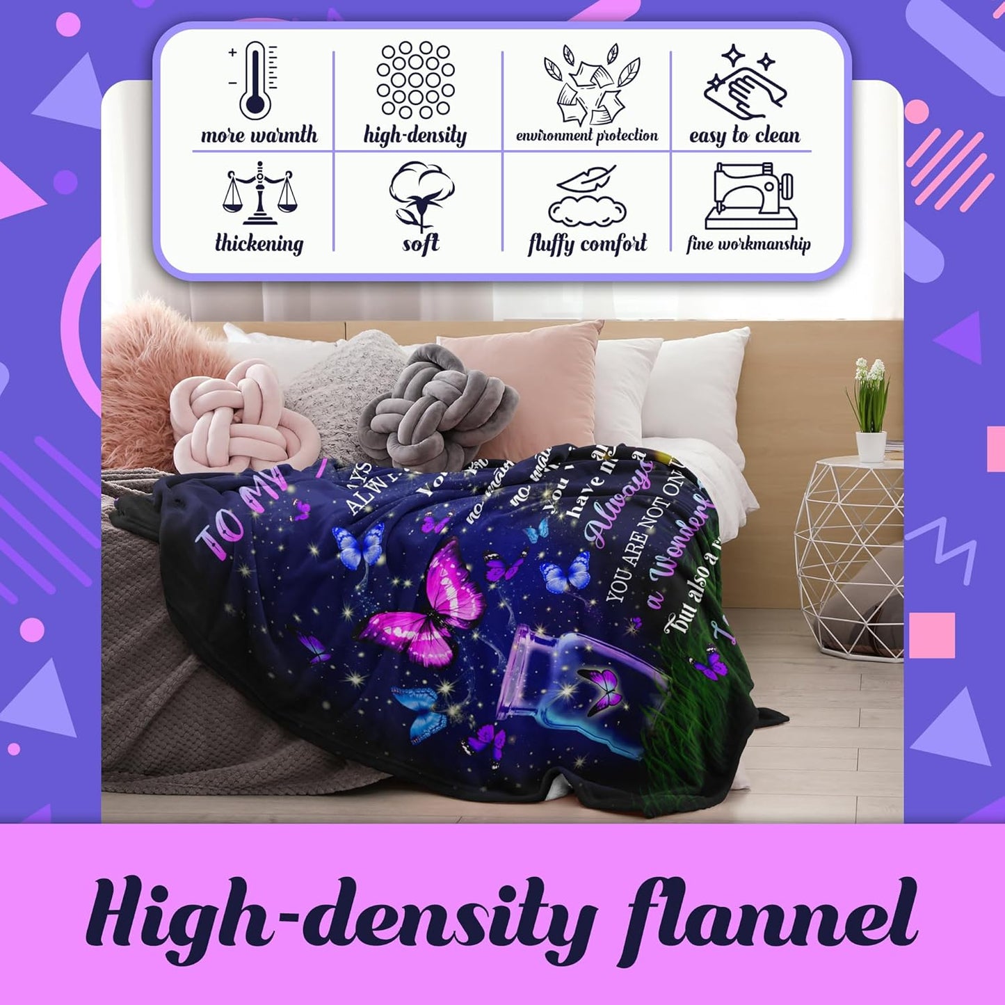 Sister Birthday Gifts - Cozy Blanket 50"x60", Perfect Present for Sisters, Best Ever Gift for Women, Ideal Soul Sisters Surprise, Unique Birthday Idea from Sister