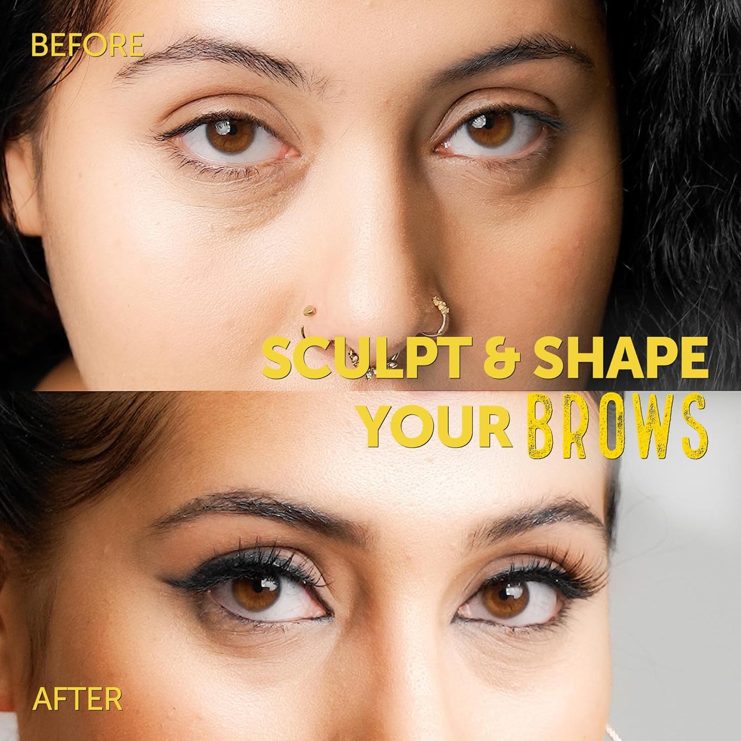 got2b Glued 2-in-1 Brow Gel & Edge Control, 0.54 Fl Oz, Strong Hold Styling Eyebrow Gel and Hair Mascara for Flyaways and Frizz with Castor Oil, Sweat-Resistant with Quick Dry, Clear Finish
