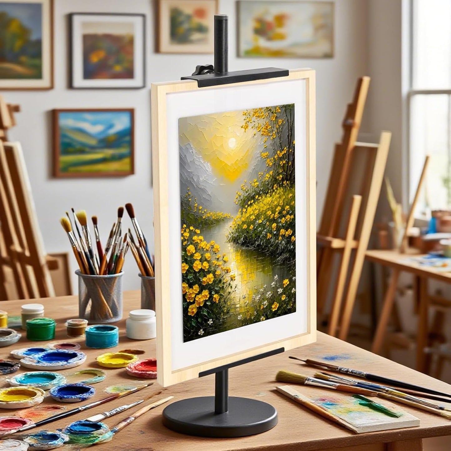 Adjustable Tabletop Easel Stand, Metal Easels for Display, Picture Frame Stand with Heavy Duty Round Base & Non-slip Pads, for Picture, Artwork, Photos,Signs (30in)