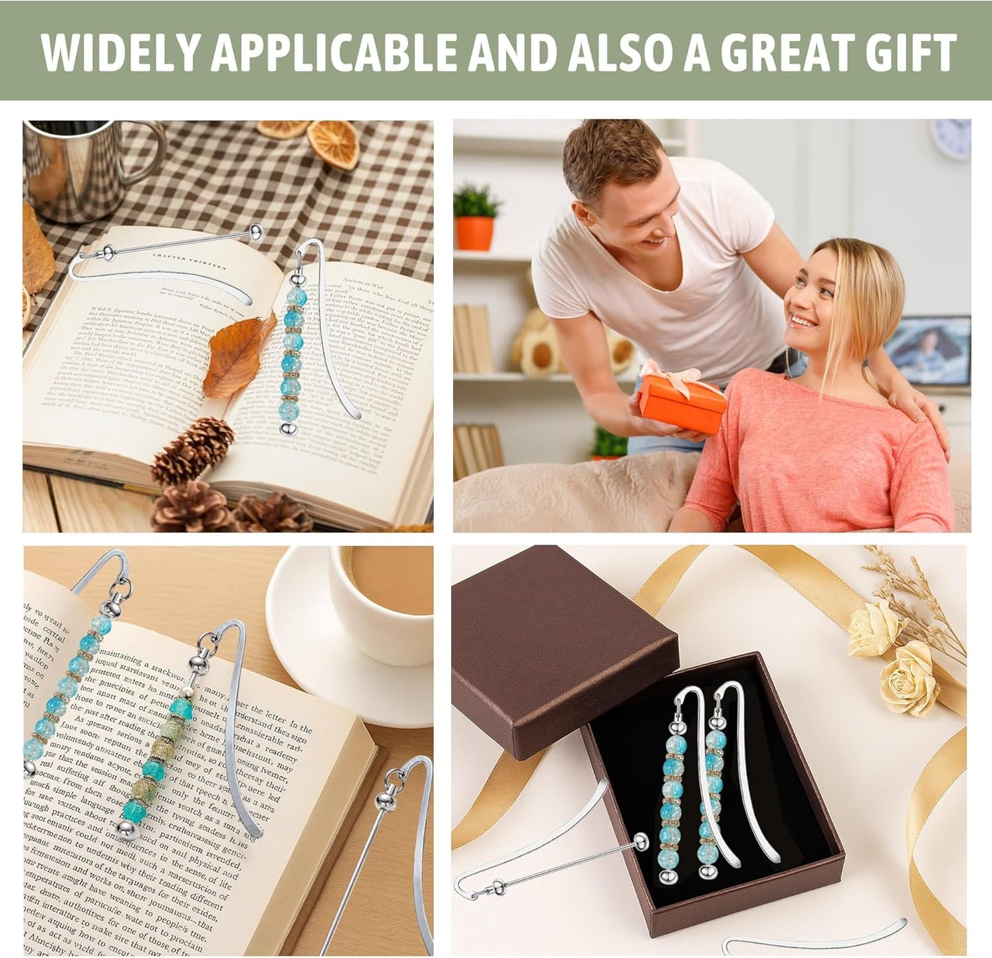 25PCS Beadable Bookmarks DIY Metal Blank Beaded Bookmark Beadable Items Modern Beaded Craft Jewelry Pendant Charm Gift Perfect for Book Lovers Students Teachers and Office Supplies