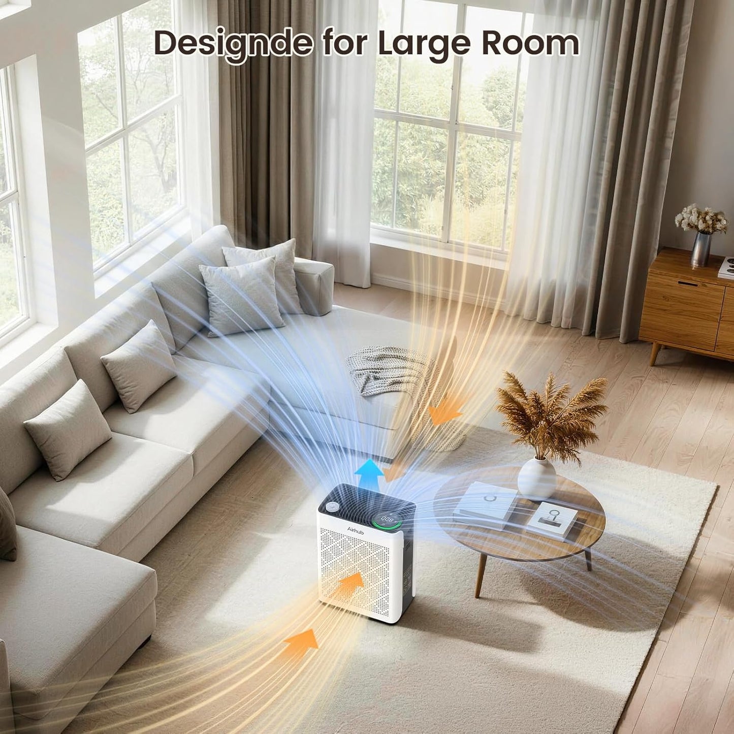 Air Purifier for Home, Air Purifiers for Bedroom Large Room,AHAM-Verified with PM 2.5 Monitor Washable Filter Hepa Air Cleaner Sleep Mode, Auto Mode with Fragrance for Pets,Dust, Smoke, Pollen