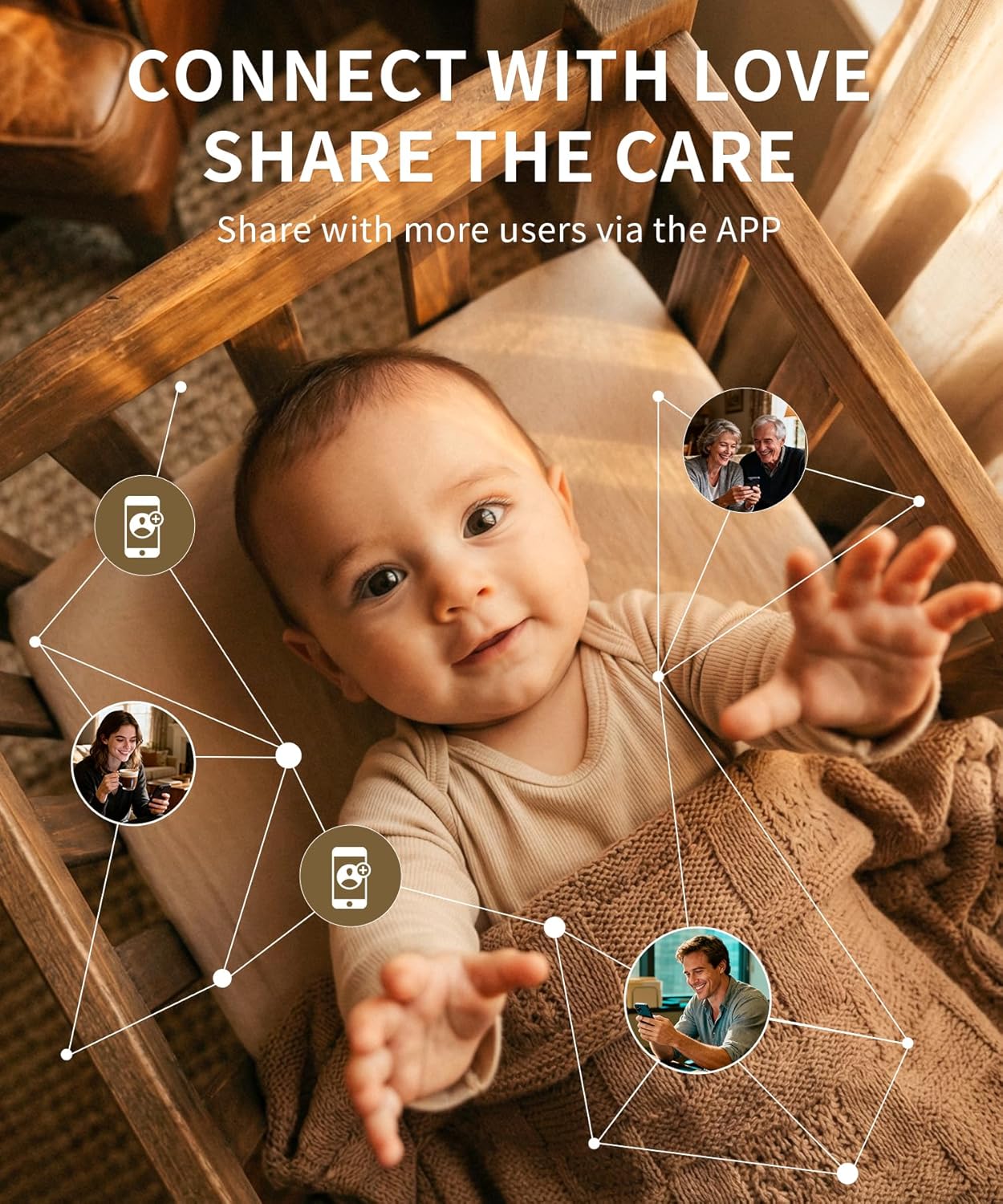 Smart Baby Monitor with Camera and Audio WiFi & No-WiFi Modes AI Cry Detection Night Vision 1080p FHD Camera and 5" Large Screen Two-Way Talk 1000ft Range Smart Alert Easy Setup for New Parents